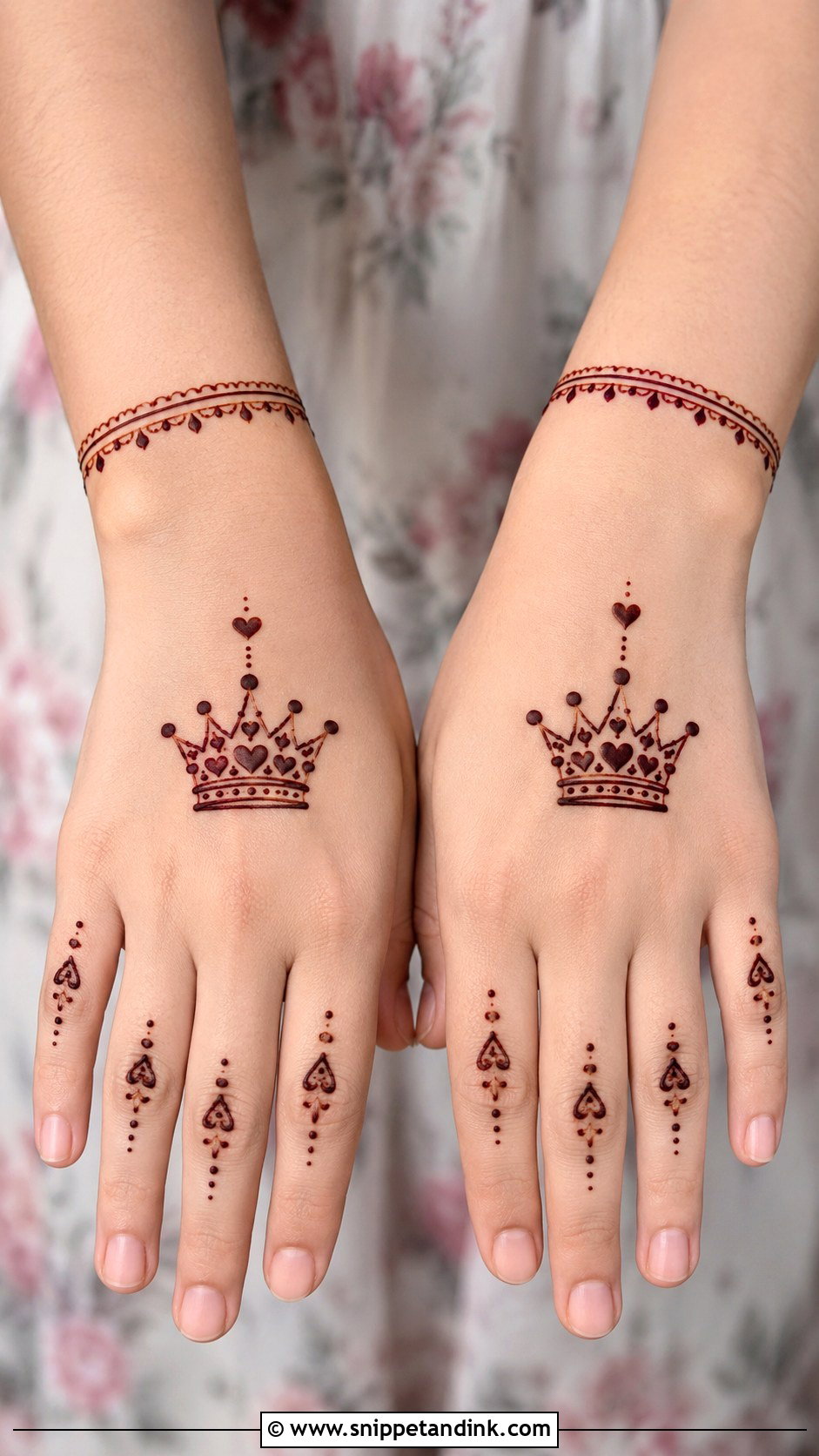 Simple Crown Mehndi Design for Kids - Snippet and Ink - 30 Very Easy Mehndi Designs for Kids