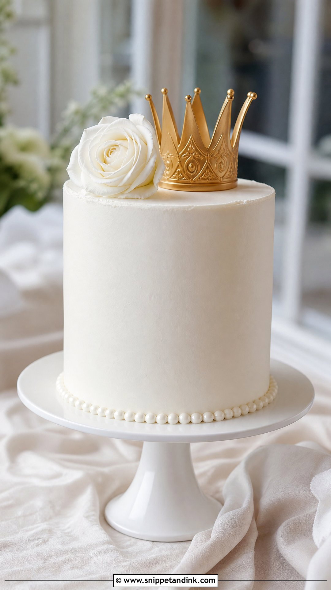 Simple Crown Wedding Cake - Snippet and Ink - 35 Crown Cake Ideas for Wedding