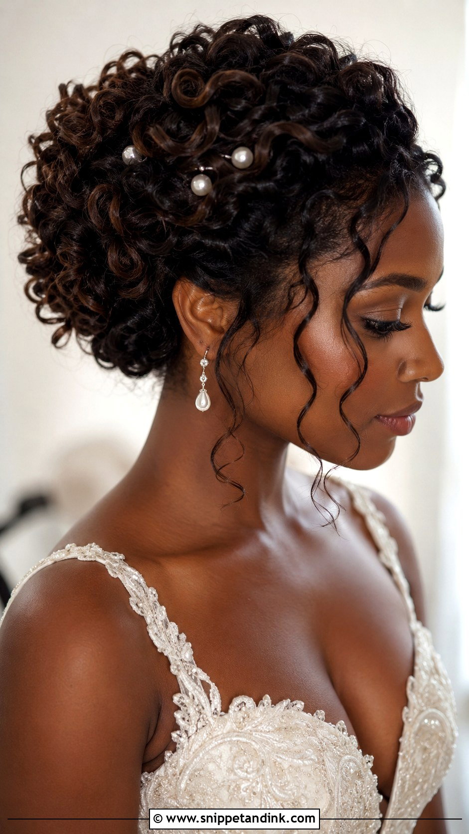 Simple Curly Wedding Updo - Snippet and Ink - 15 Simple Updo for Wedding Ideas