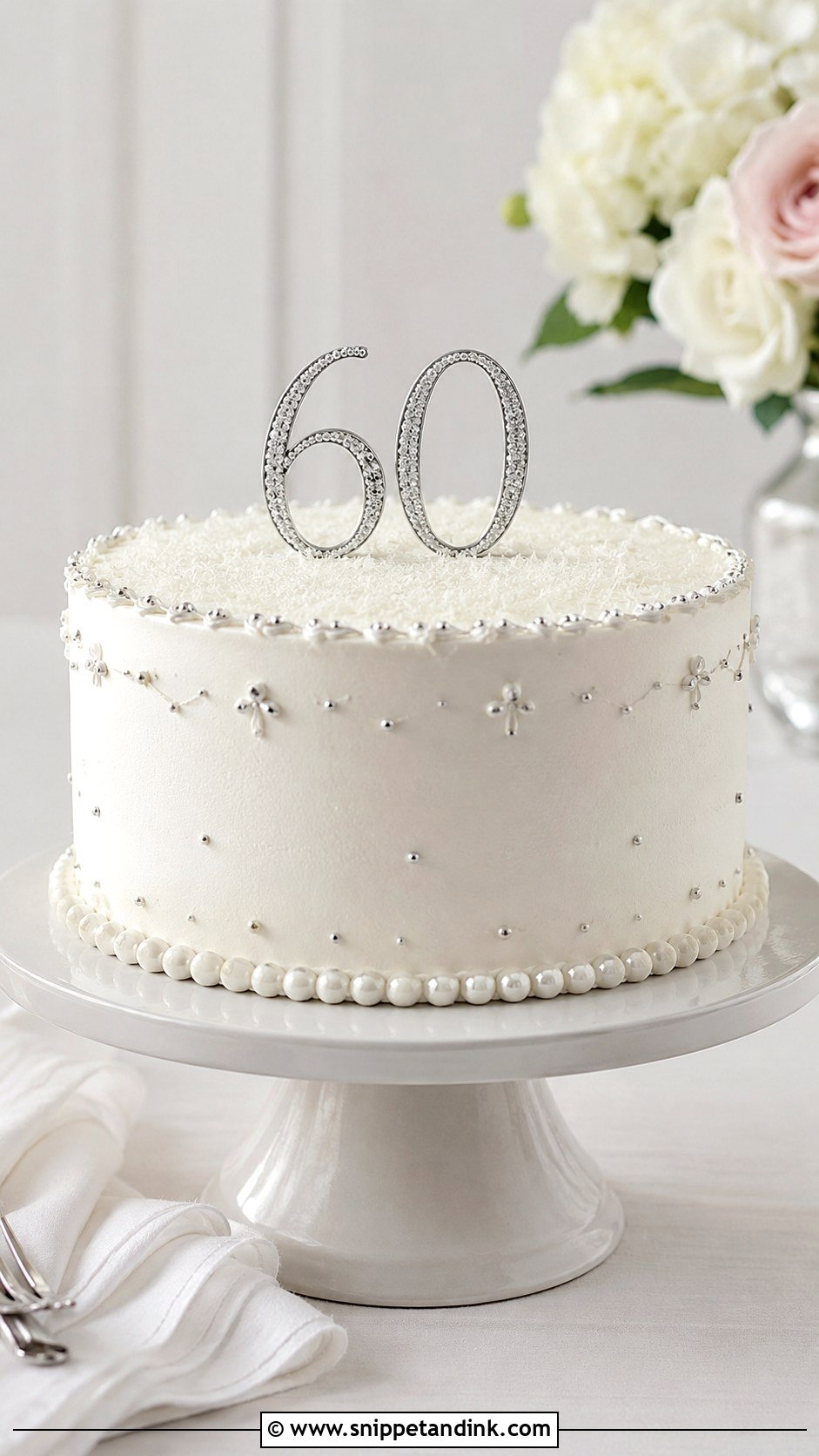 Simple Diamond Anniversary Cake - Snippet and Ink - 20 Diamond Wedding Anniversary Cake Ideas