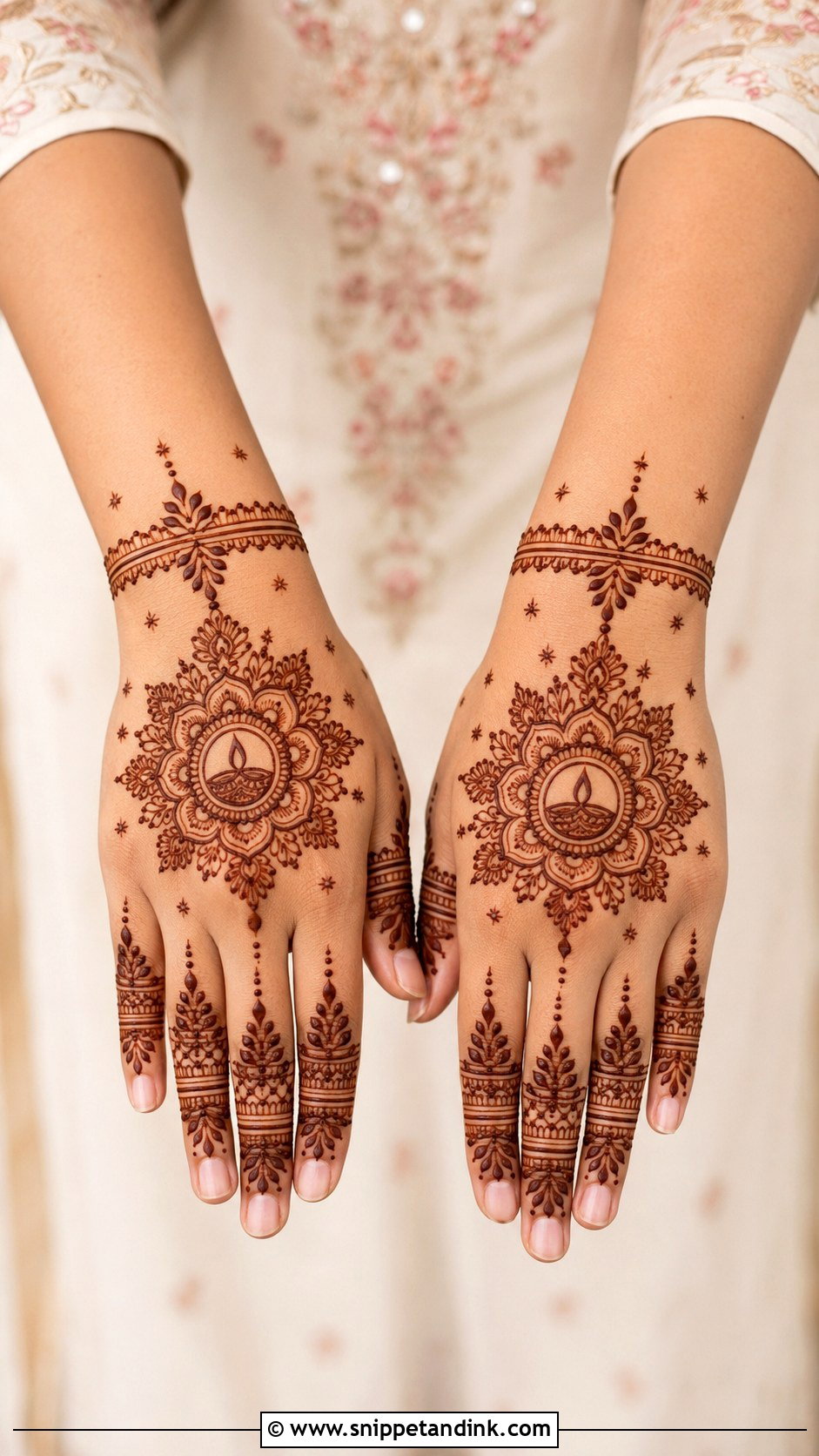 Simple Diwali Back Hand Mehndi Design - Snippet and Ink - 35 Simple Unique Back Hand Mehndi Designs