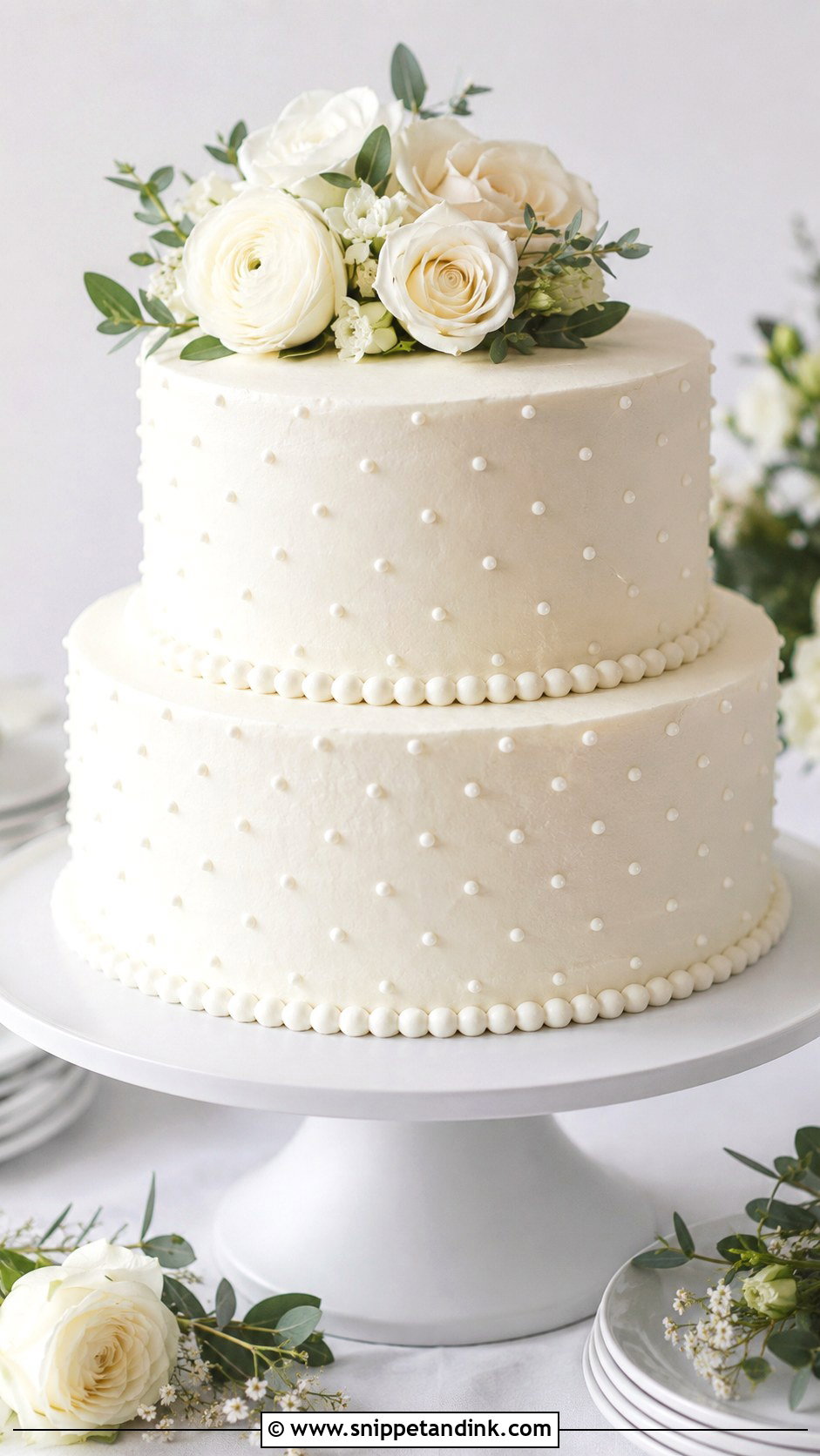 Simple Dot Wedding Cake Piping - Snippet and Ink - 25 Simple Wedding Cake Piping