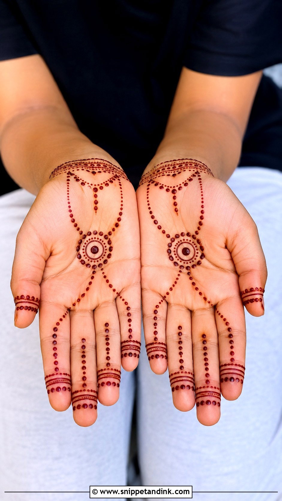 Simple Dotted Mehndi Design For Kids - Snippet and Ink - 30 Very Simple Mehndi Designs for Kids