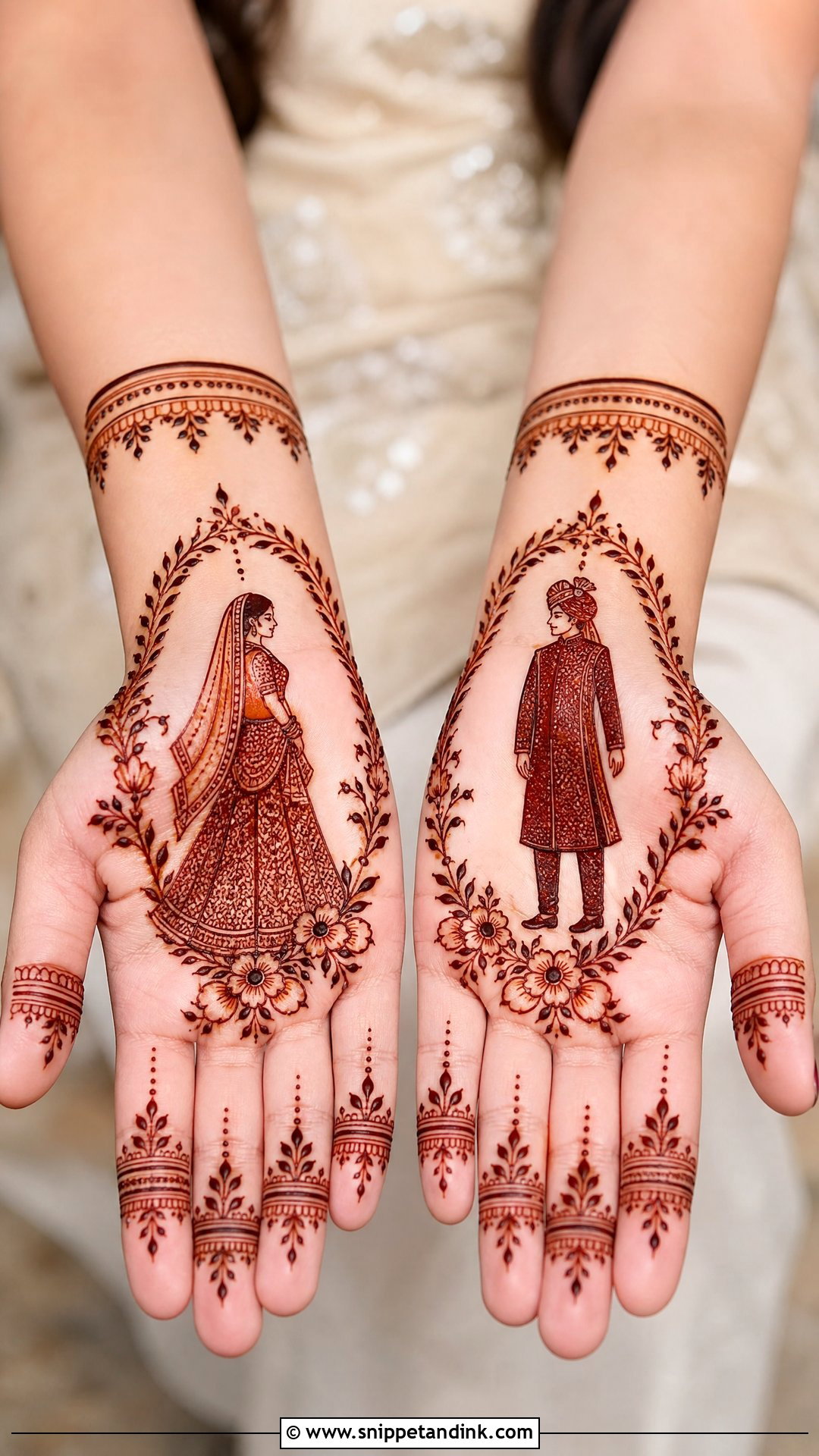 Simple Dulha Dulhan Mehndi Design - Snippet and Ink - 30 Dulha Dulhan Mehndi Designs