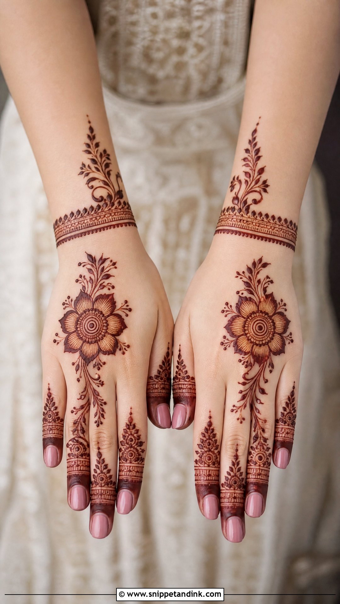 Simple Dulhan Back Hand Mehndi Design - Snippet and Ink - 25 Dulhan Back Hand Mehndi Designs