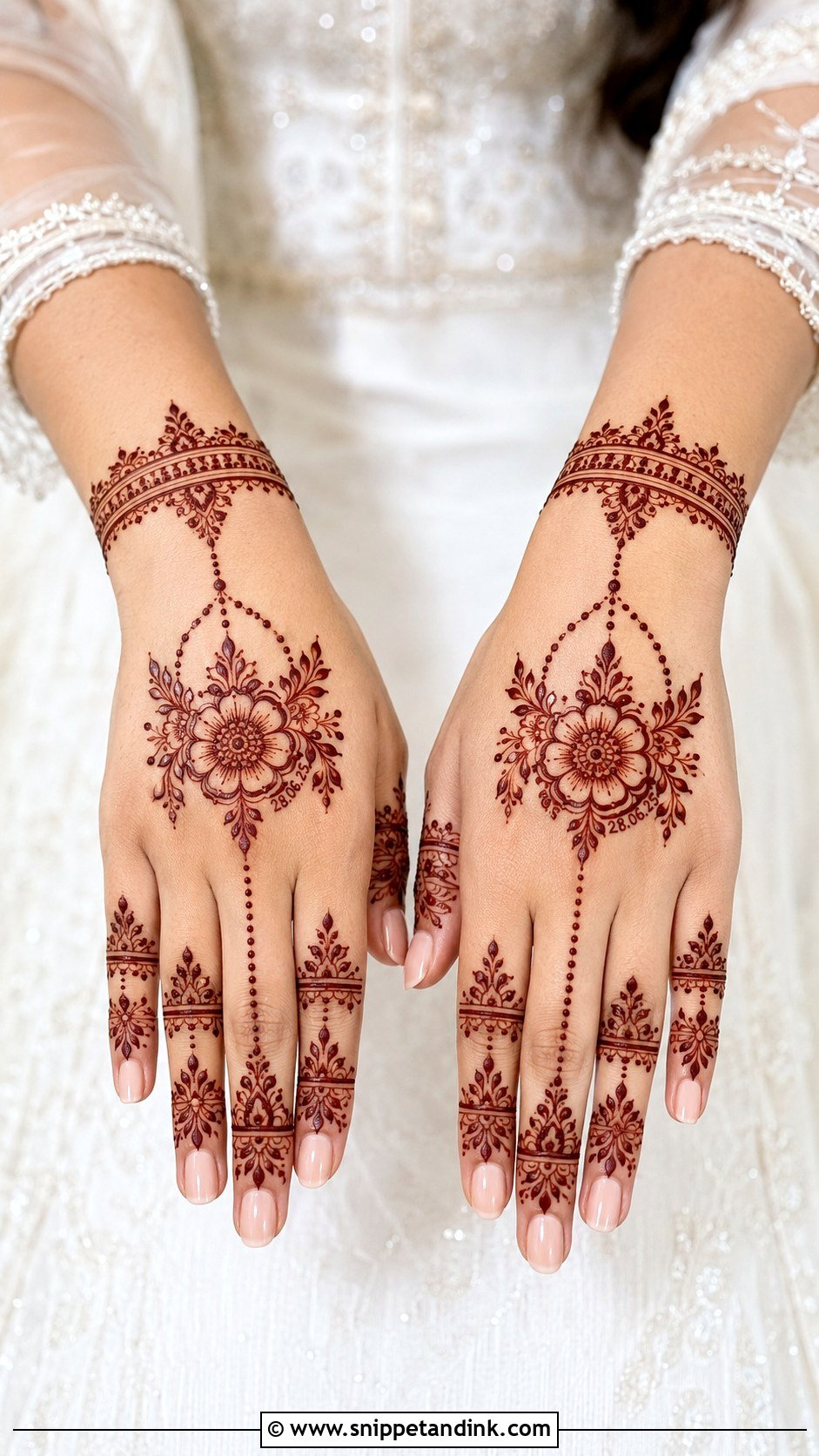 Simple Engagement Back Hand Mehndi Design - Snippet and Ink - 35 Simple Unique Back Hand Mehndi Designs