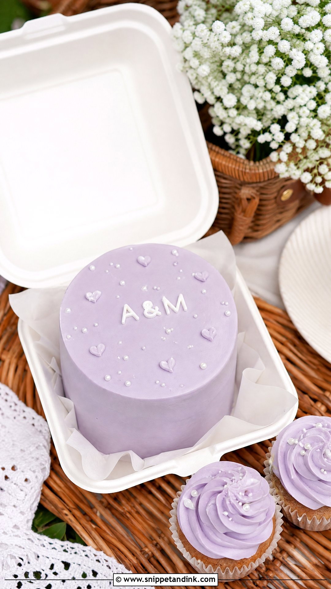 Simple Engagement Bento Cake - Snippet and Ink - 20 Simple Engagement Cake Ideas