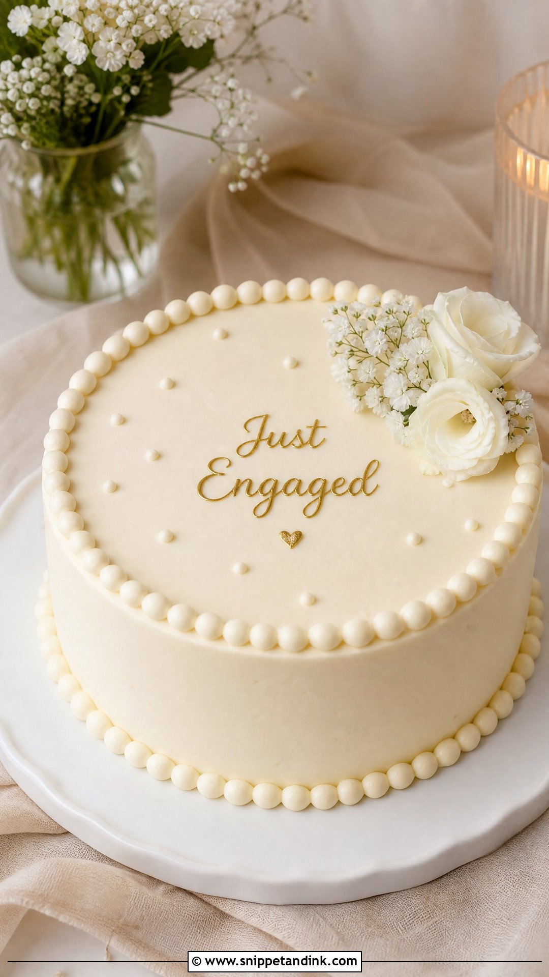Simple Engagement Cake - Snippet and Ink - 30 Engagement Cakes