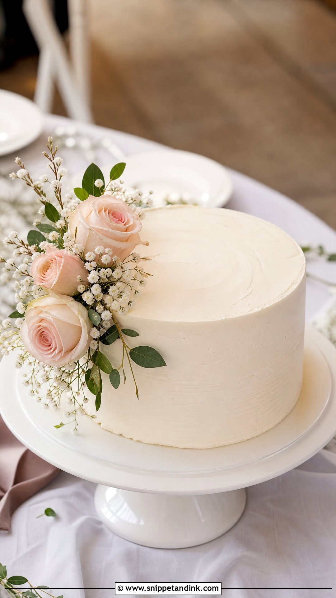 Simple Engagement Cake With Fresh Flowers - Snippet and Ink - 20 Simple Engagement Cake Ideas