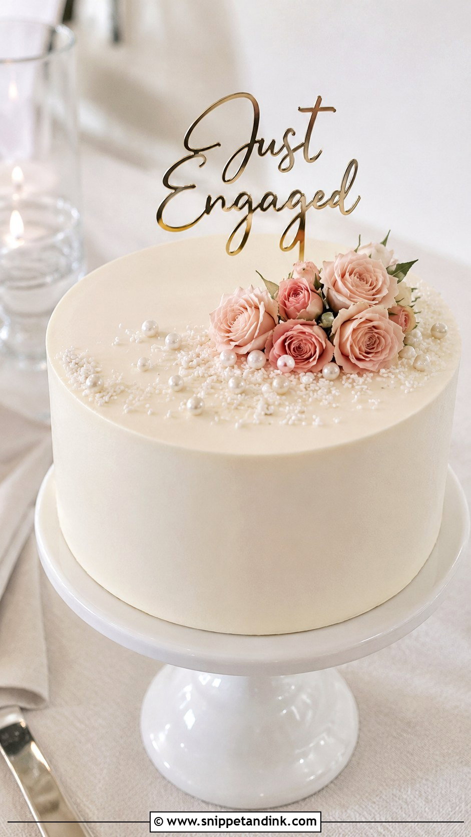 Simple Engagement Cake - Snippet and Ink - 20 Engagement Cake Images