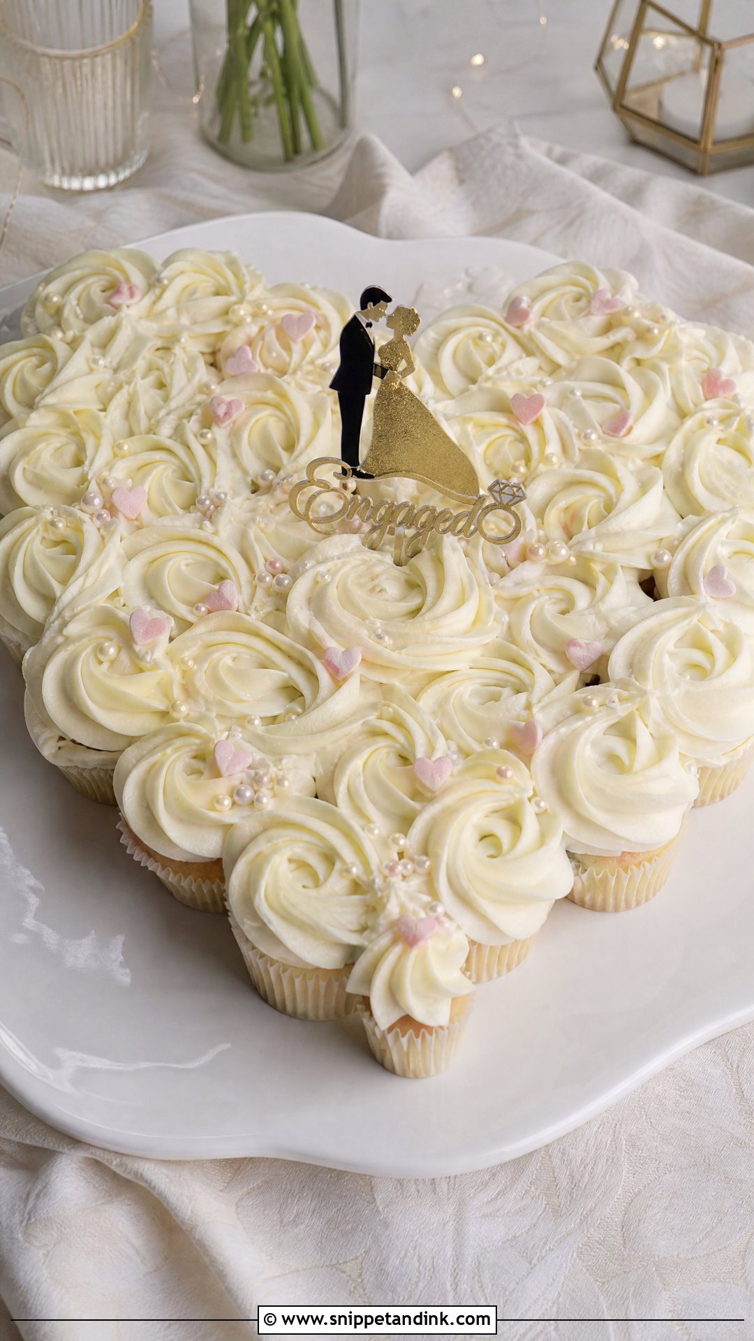 Simple Engagement Cupcake Cake - Snippet and Ink - 20 Simple Engagement Cake Ideas