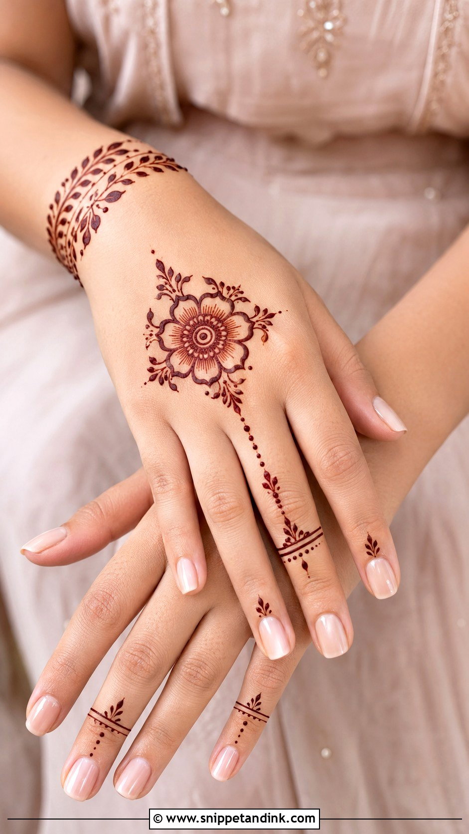Simple Engagement Mehndi Design - Snippet and Ink - 35 Simple Mehndi Designs