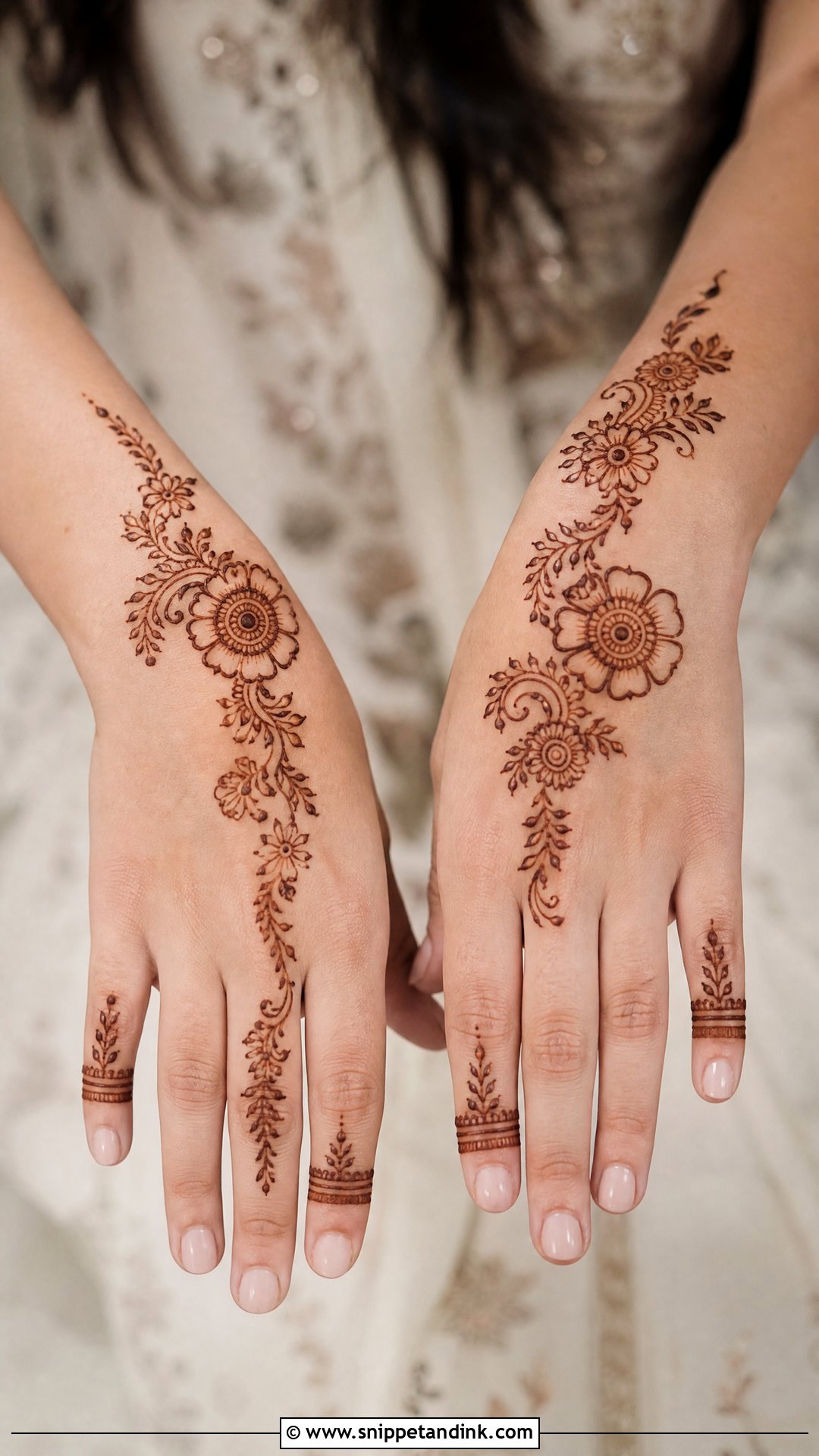 Simple Engagement Mehndi Design - Snippet and Ink - 30 Engagement Mehndi Design Ideas