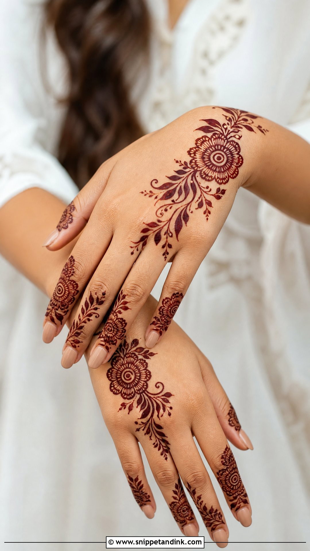 Simple Engagement Mehndi Design Back Hand Arabic - Snippet and Ink - 25 Simple Engagement Mehndi Designs