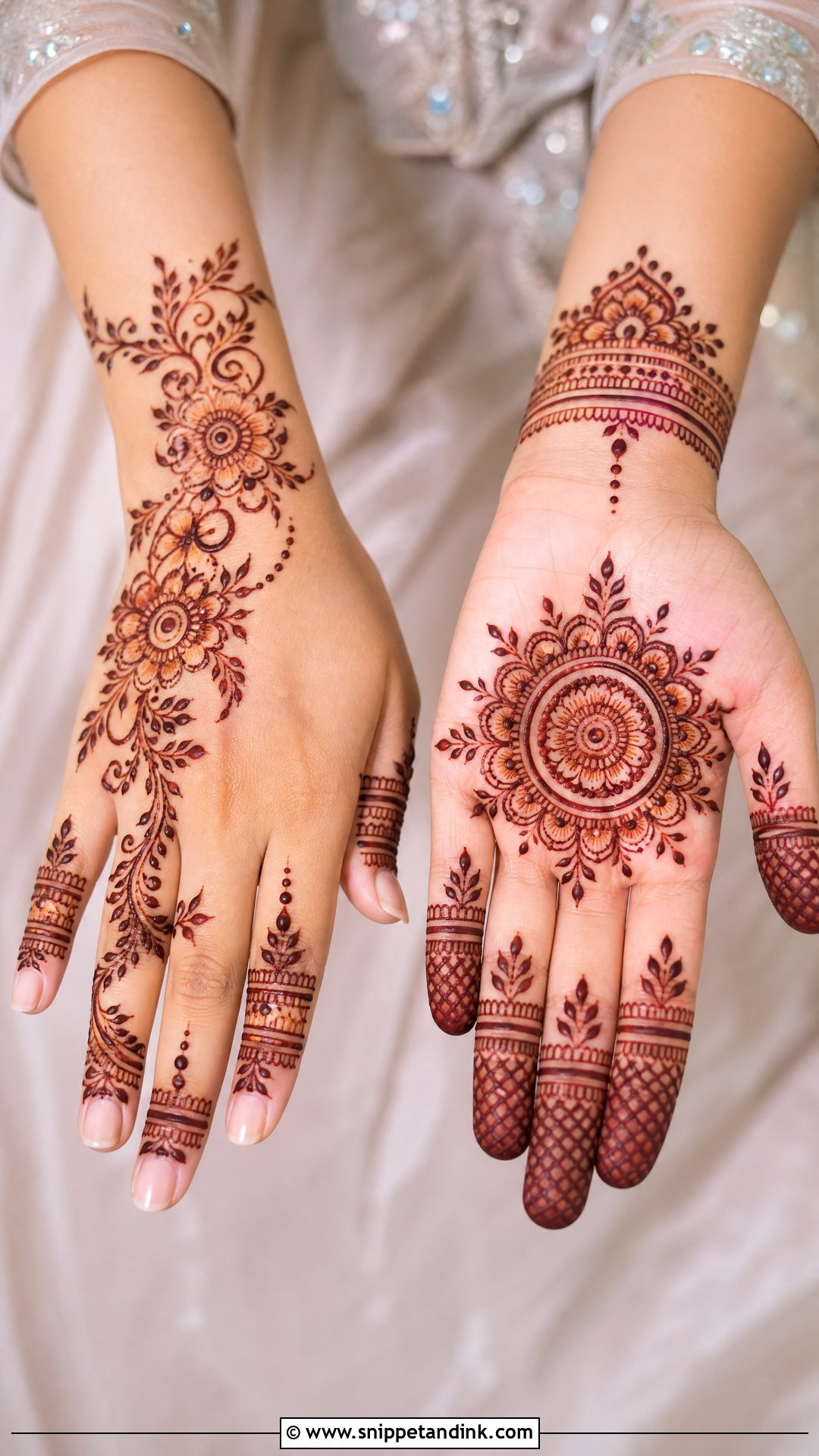 Simple Engagement Mehndi Design For Both Hands - Snippet and Ink - 25 Simple Engagement Mehndi Designs