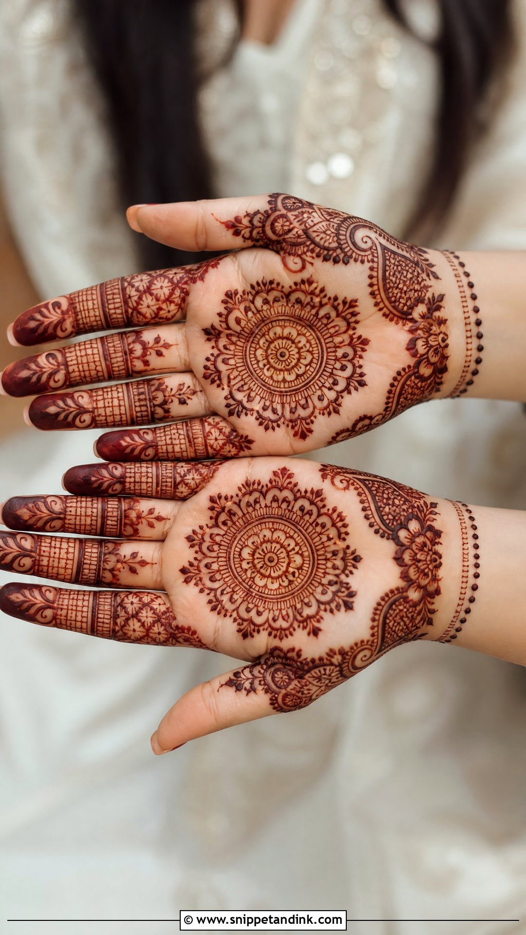 Simple Engagement Mehndi Design For Palm - Snippet and Ink - 25 Simple Engagement Mehndi Designs