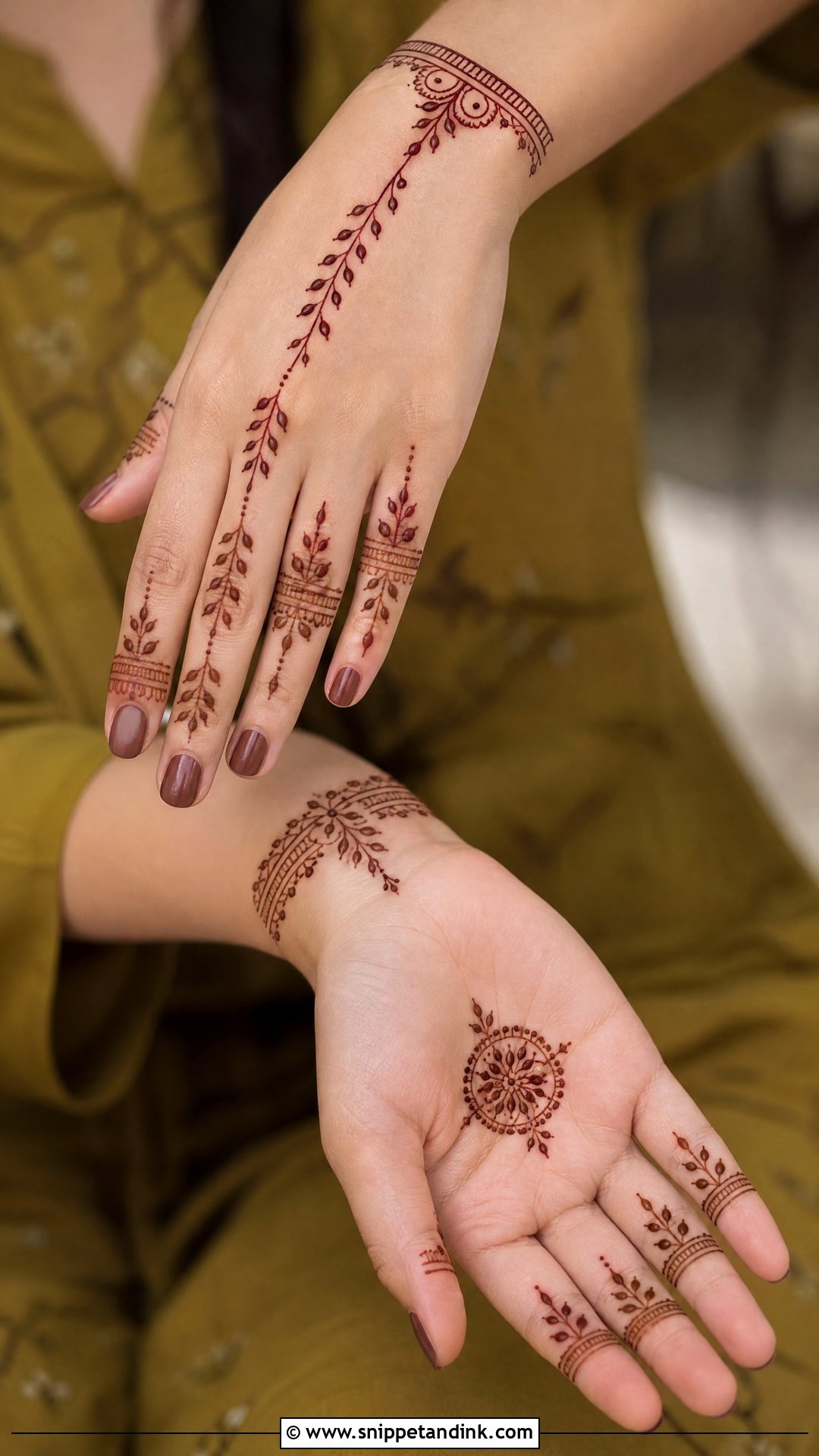 Simple Engagement Mehndi Design For Short Fingers - Snippet and Ink - 25 Simple Engagement Mehndi Designs