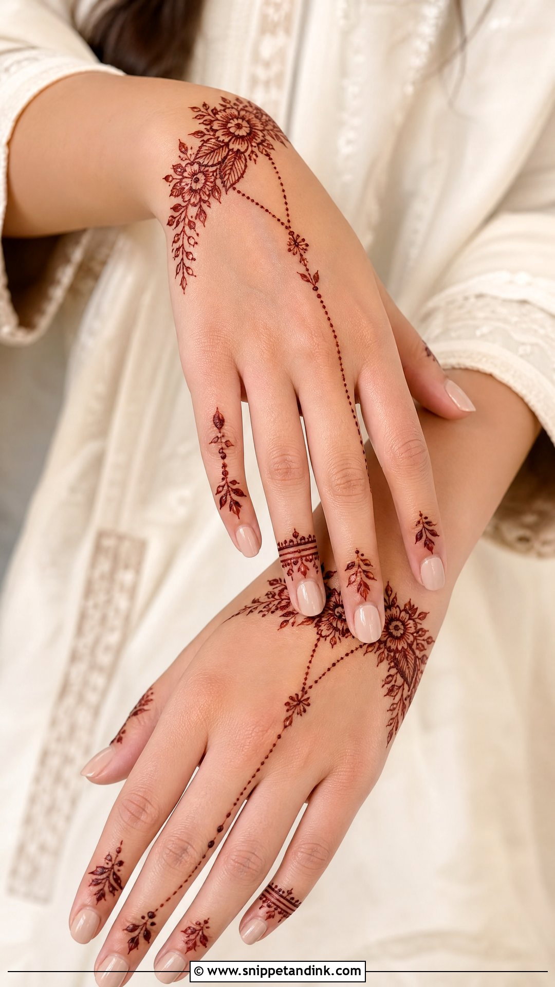Simple Engagement Mehndi Design With Ring Space - Snippet and Ink - 25 Simple Engagement Mehndi Designs