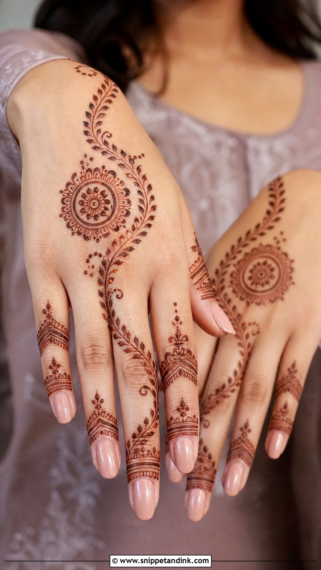 Simple Engagement Mehndi For Back Hand - Snippet and Ink - 20 Simple Engagement Mehndi Ideas