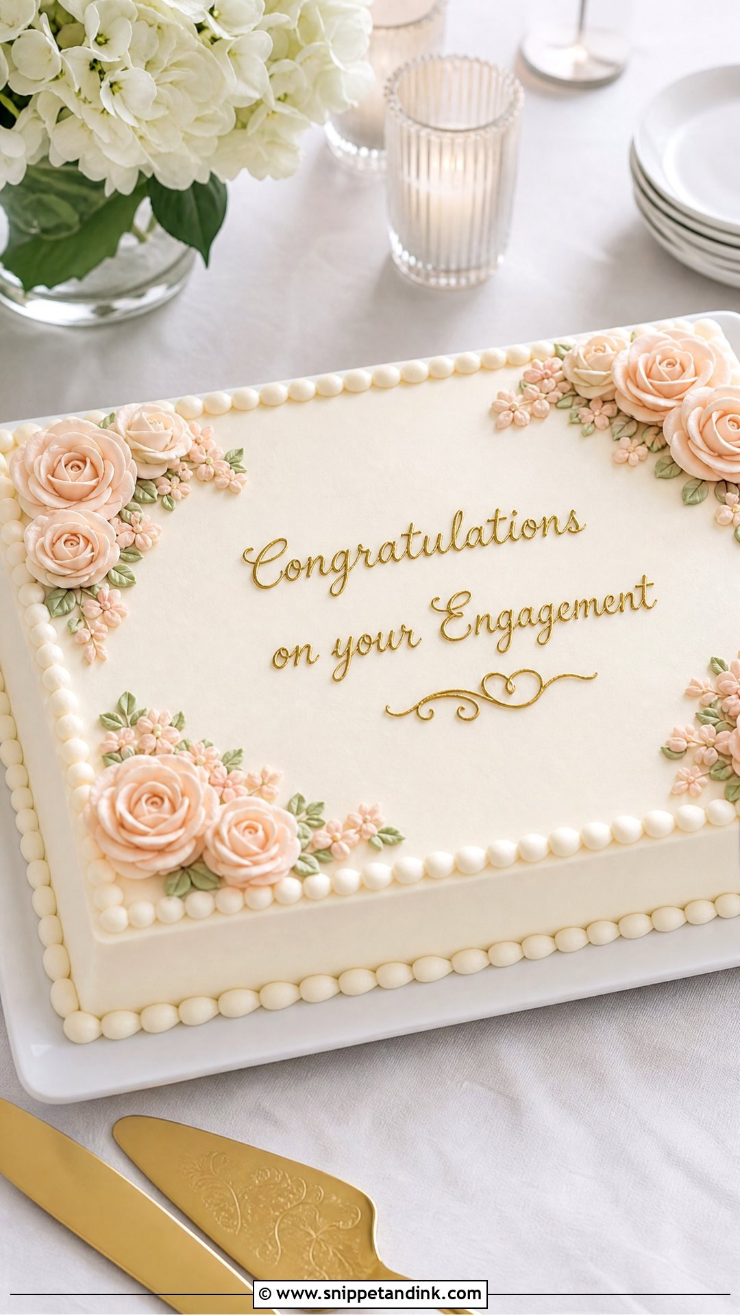 Simple Engagement Sheet Cake - Snippet and Ink - 20 Simple Engagement Cake Ideas