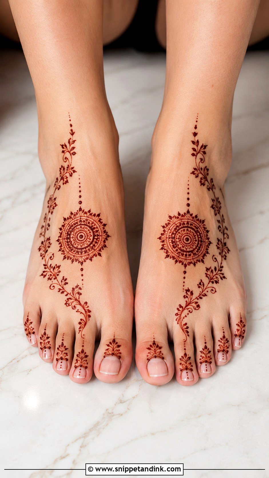 Simple Feet Mehndi Design - Snippet and Ink - 35 Feet Mehndi Designs