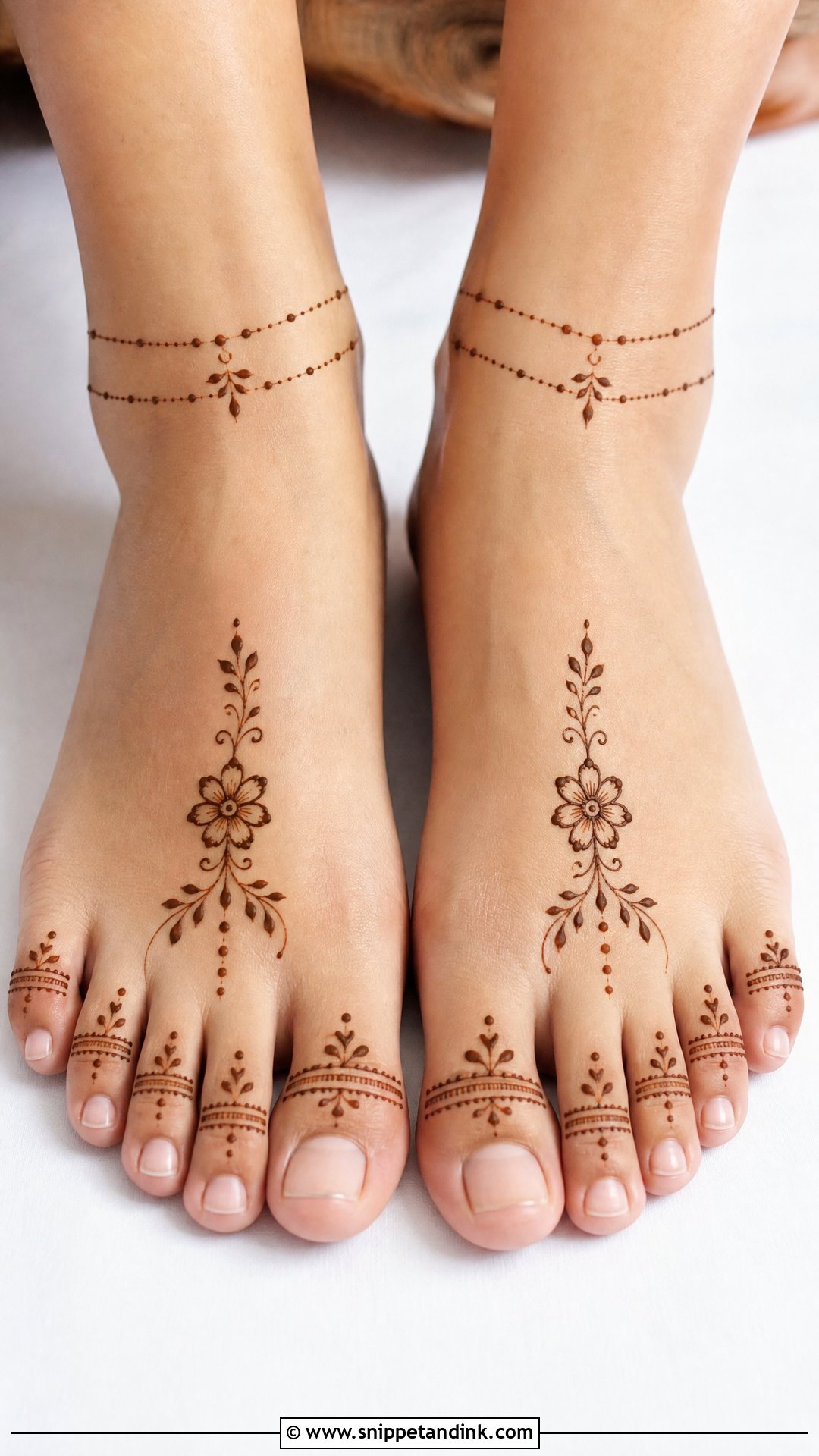 Simple Feet Mehndi Design - Snippet and Ink - 30 Unique Feet Mehndi Designs