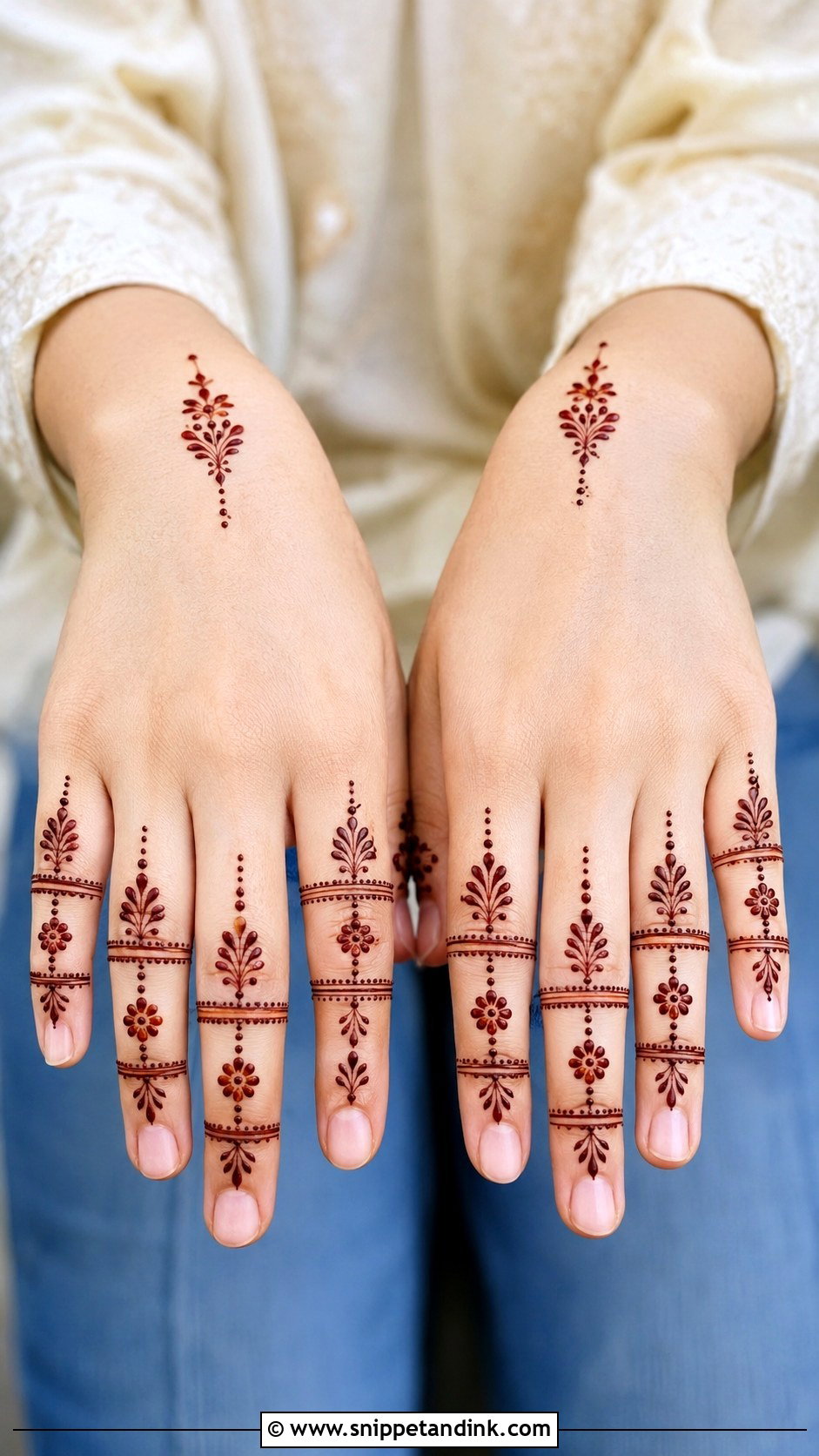 Simple Finger Back Hand Mehndi Design - Snippet and Ink - 35 Simple Unique Back Hand Mehndi Designs