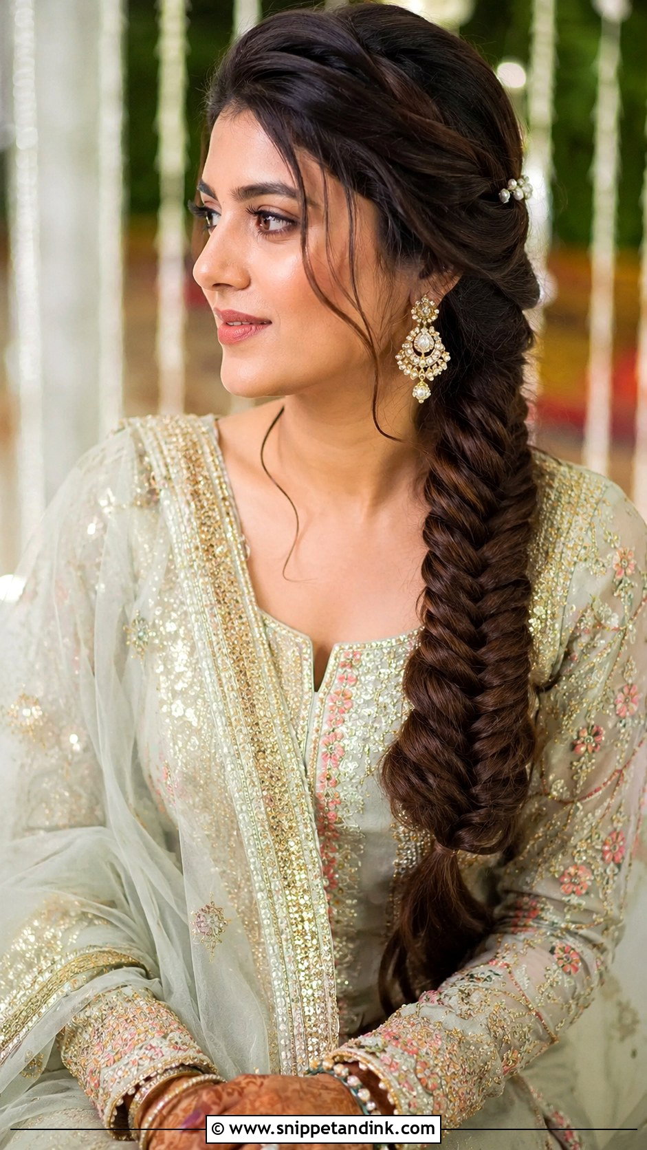 Simple Fishtail Braid For Indian Wedding Guest - Snippet and Ink - 20 Indian Wedding Fish Braid Hairstyles