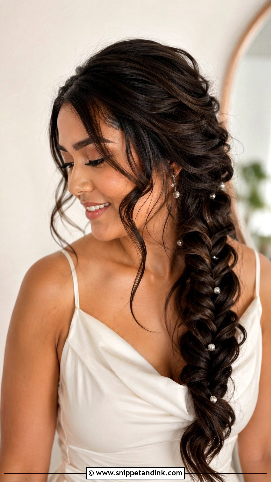 Simple Fishtail Braid Wedding Hairstyle - Snippet and Ink - 15 Simple Long Hairstyles for Wedding