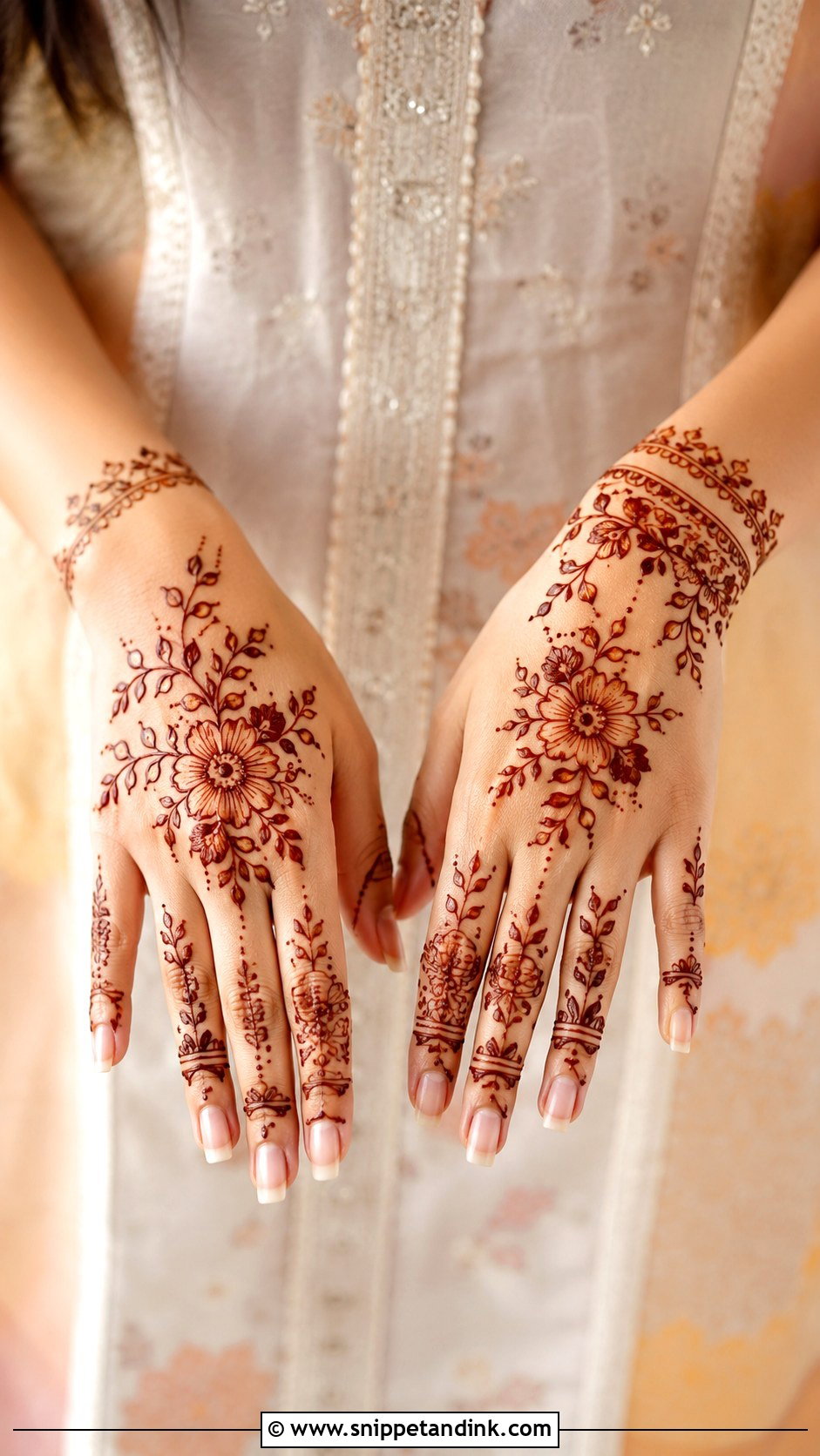 Simple Floral Back Hand Mehndi Design - Snippet and Ink - 30 Simple Easy Back Hand Mehndi Design Ideas