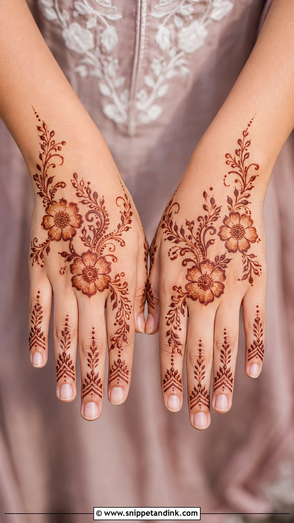 Simple Floral Back Hand Mehndi Design - Snippet and Ink - 30 Simple Back Hand Mehndi Design Ideas