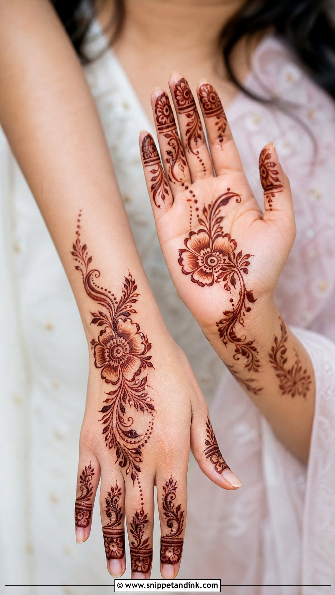 Simple Floral Bridal Mehndi - Snippet and Ink - 25 Simple Mehndi Designs for Bride