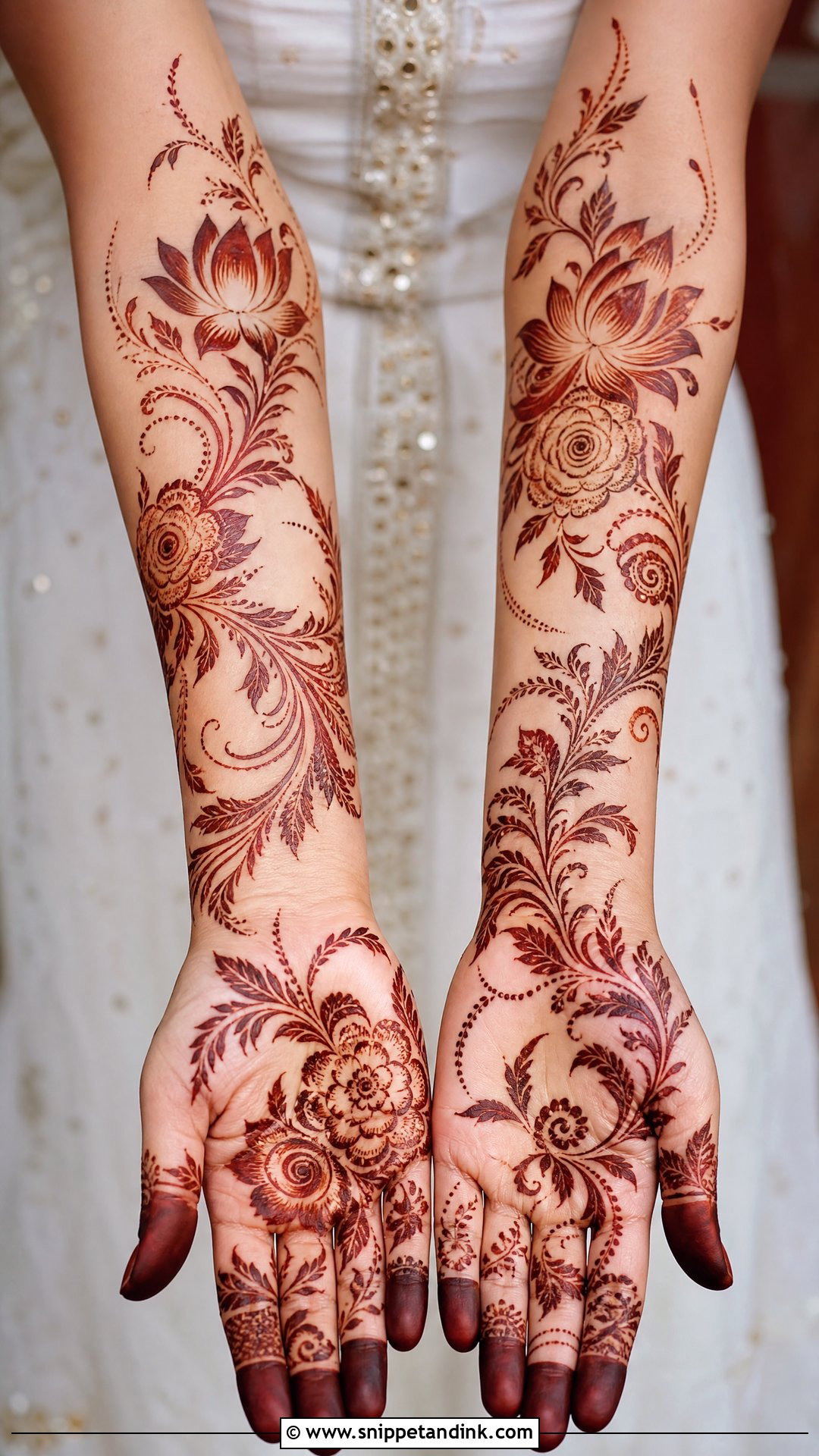 Simple Floral Bridal Mehndi Design - Snippet and Ink - 20 Simple Mehindi Bridal Designs