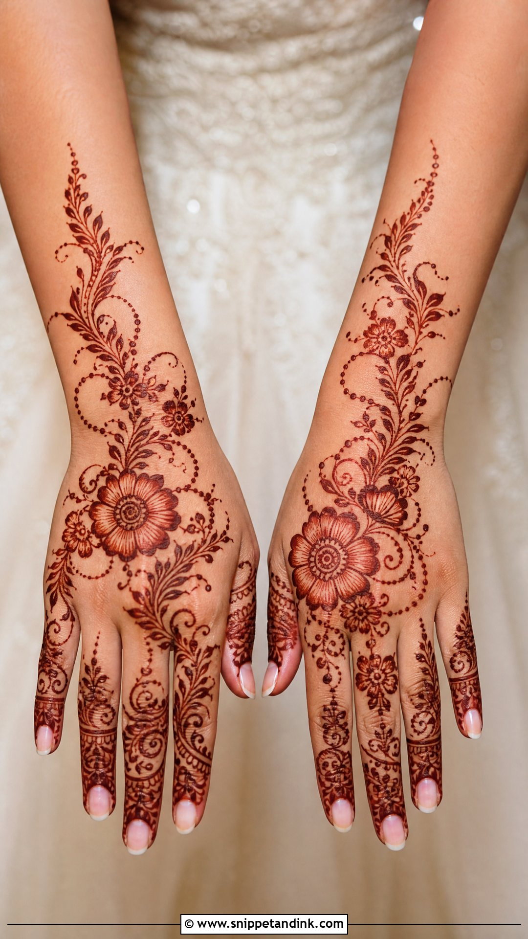 Simple Floral Bridal Mehndi Design - Snippet and Ink - 30 Simple Bridal Mehndi Designs