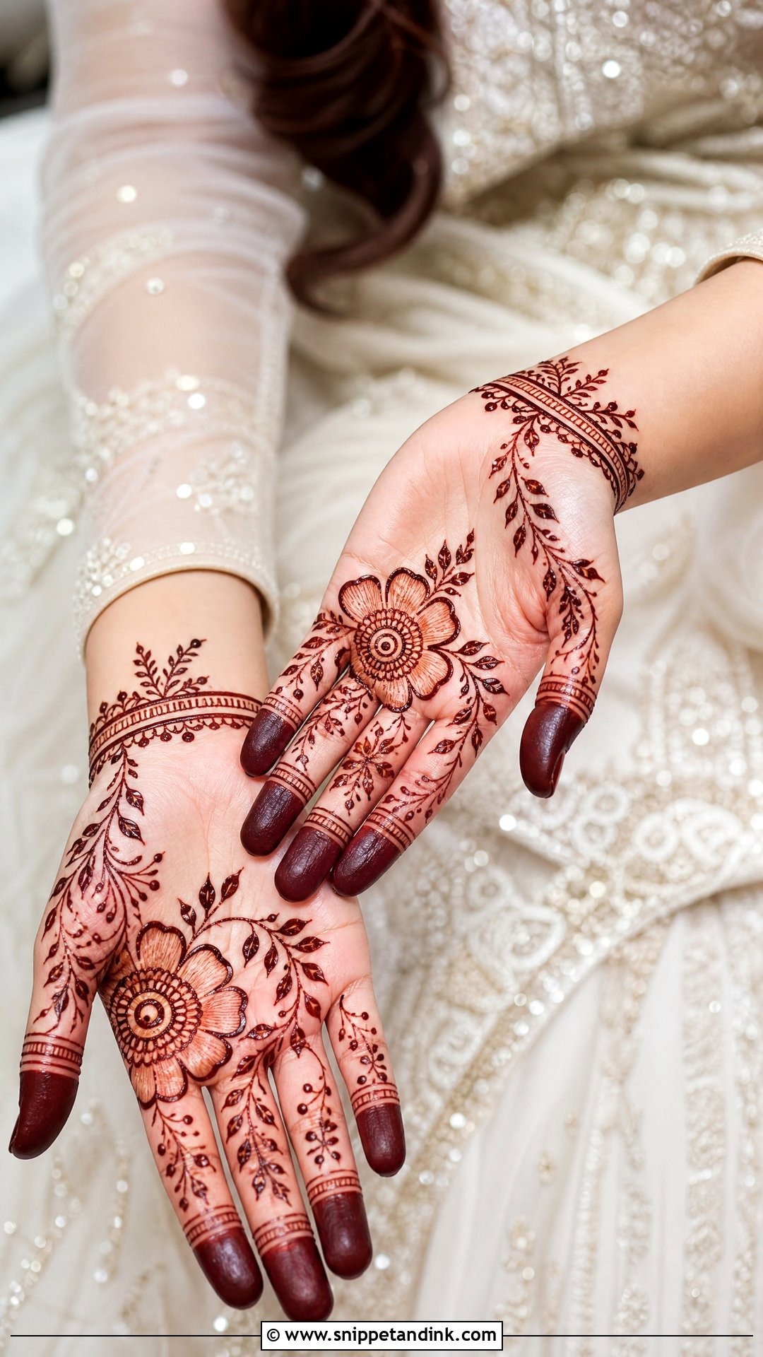 Simple Floral Bridal Mehndi Design - Snippet and Ink - 20 Floral Bridal Mehndi Designs