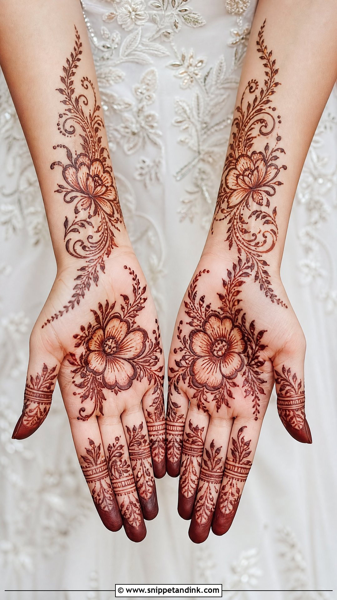 Simple Floral Bridal Mehndi - Snippet and Ink - 20 Simple Bride Mehndi Designs
