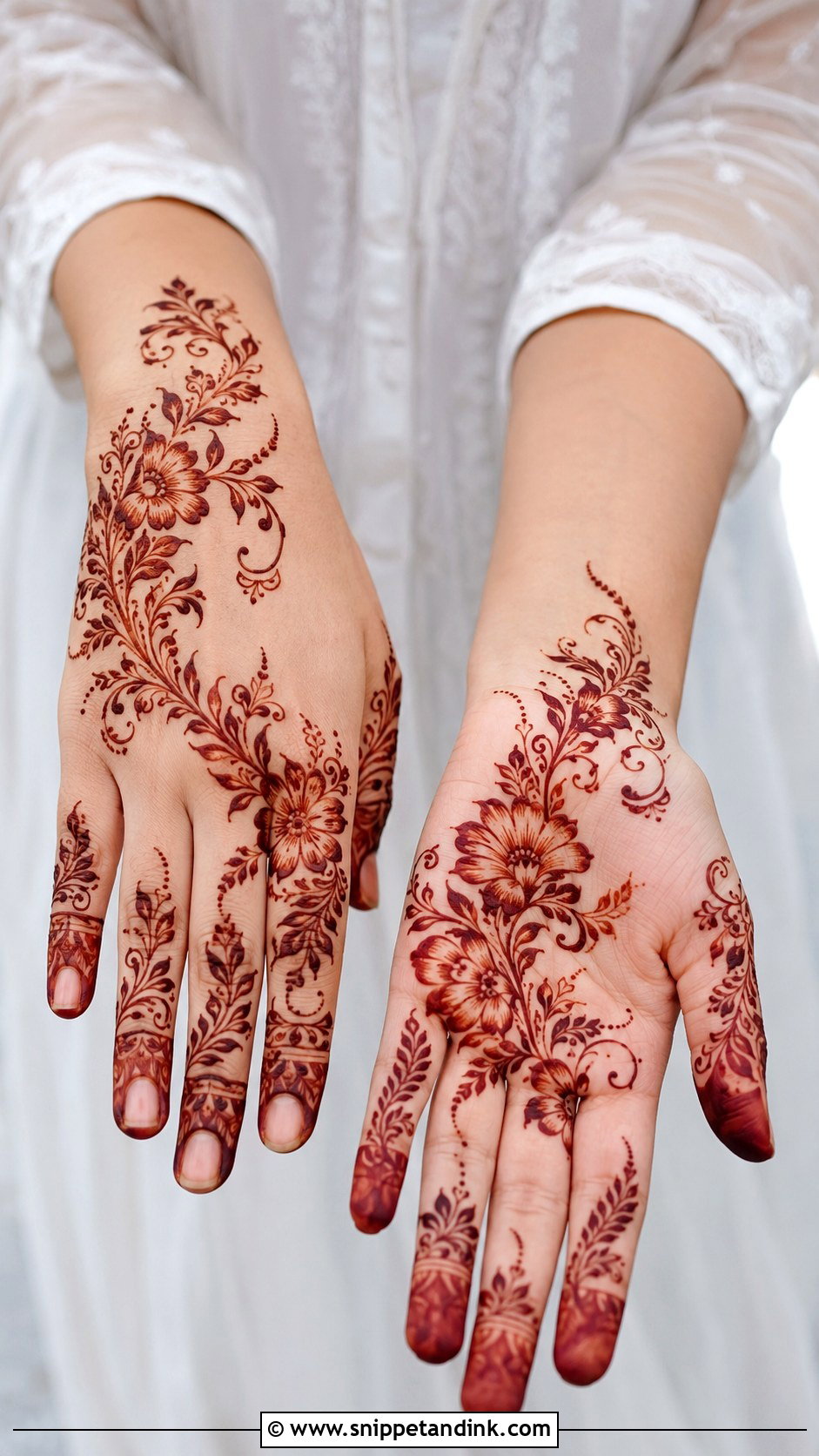 Simple Floral Mehndi Design - Snippet and Ink - 35 Simple Aesthetic Mehndi Designs