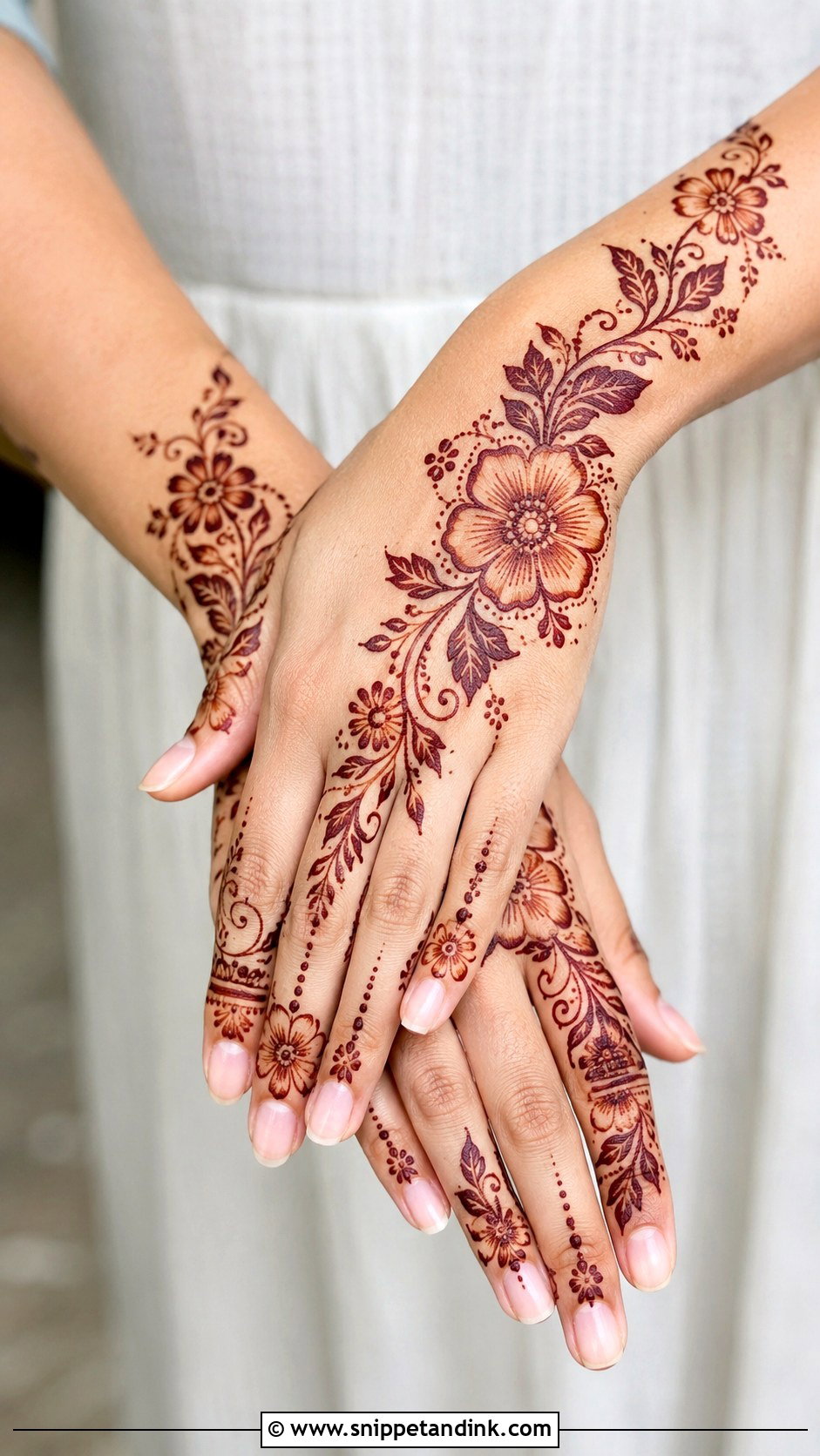 Simple Floral Mehndi Design - Snippet and Ink - 35 Simple Mehndi Designs