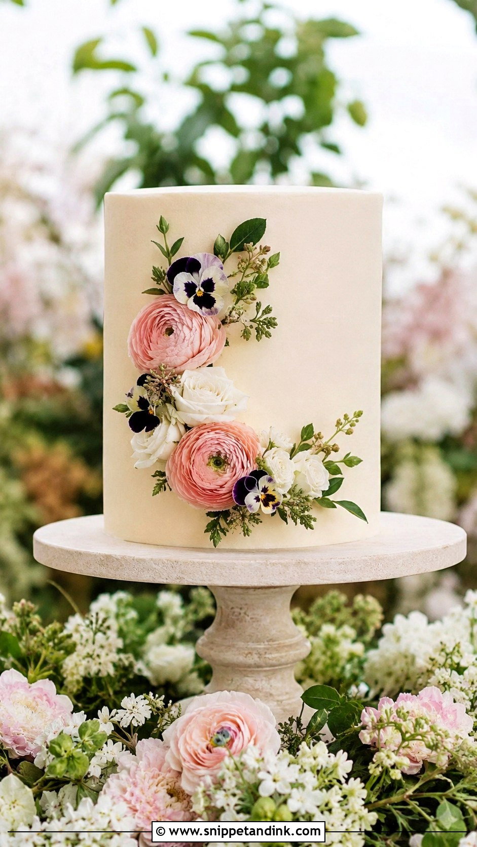 Simple Floral Wedding Cake - Snippet and Ink - 20 Unique Simple Cake Designs for Wedding