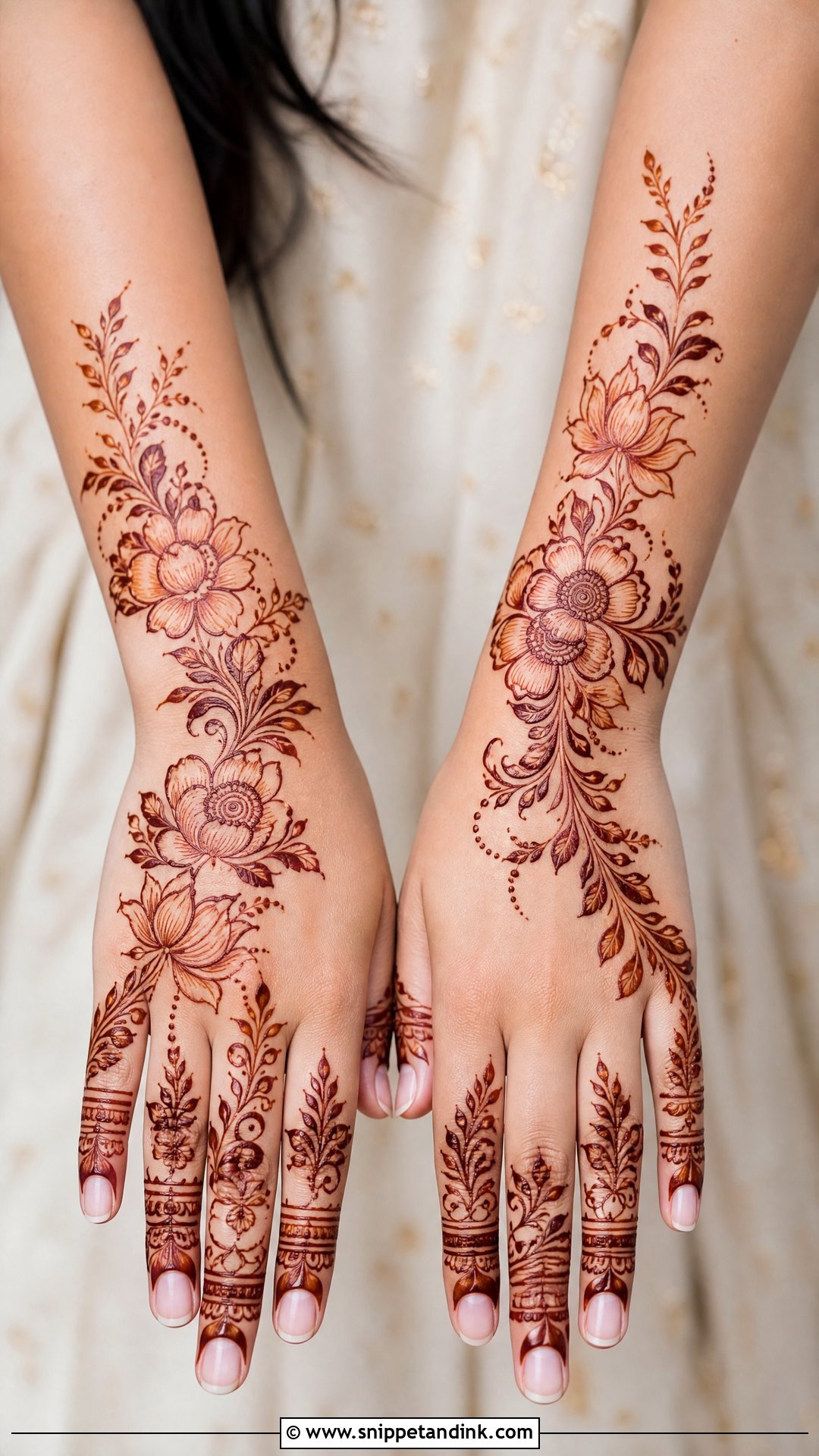 Simple Floral Wedding Mehndi Design - Snippet and Ink - 25 Simple Wedding Mehndi Designs