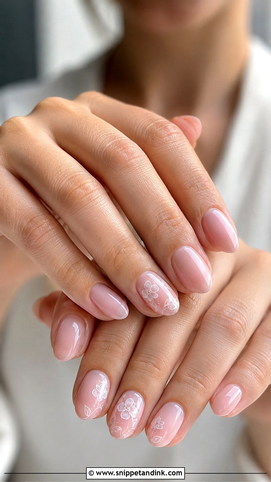 Simple Floral Wedding Nails - Snippet and Ink - 20 Simple Wedding Nail Ideas