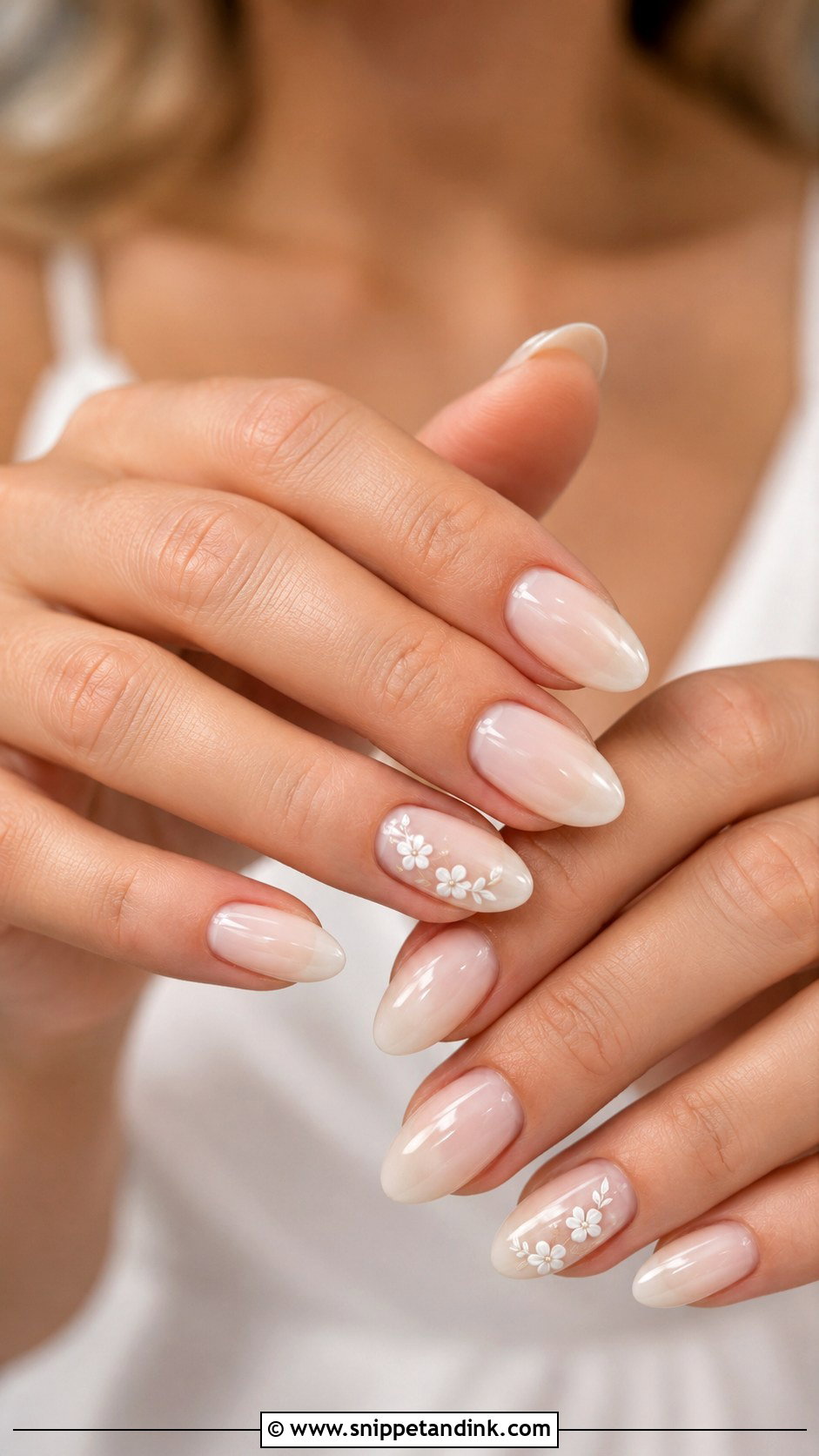 Simple Floral Wedding Nails - Snippet and Ink - 30 Simple Wedding Nails