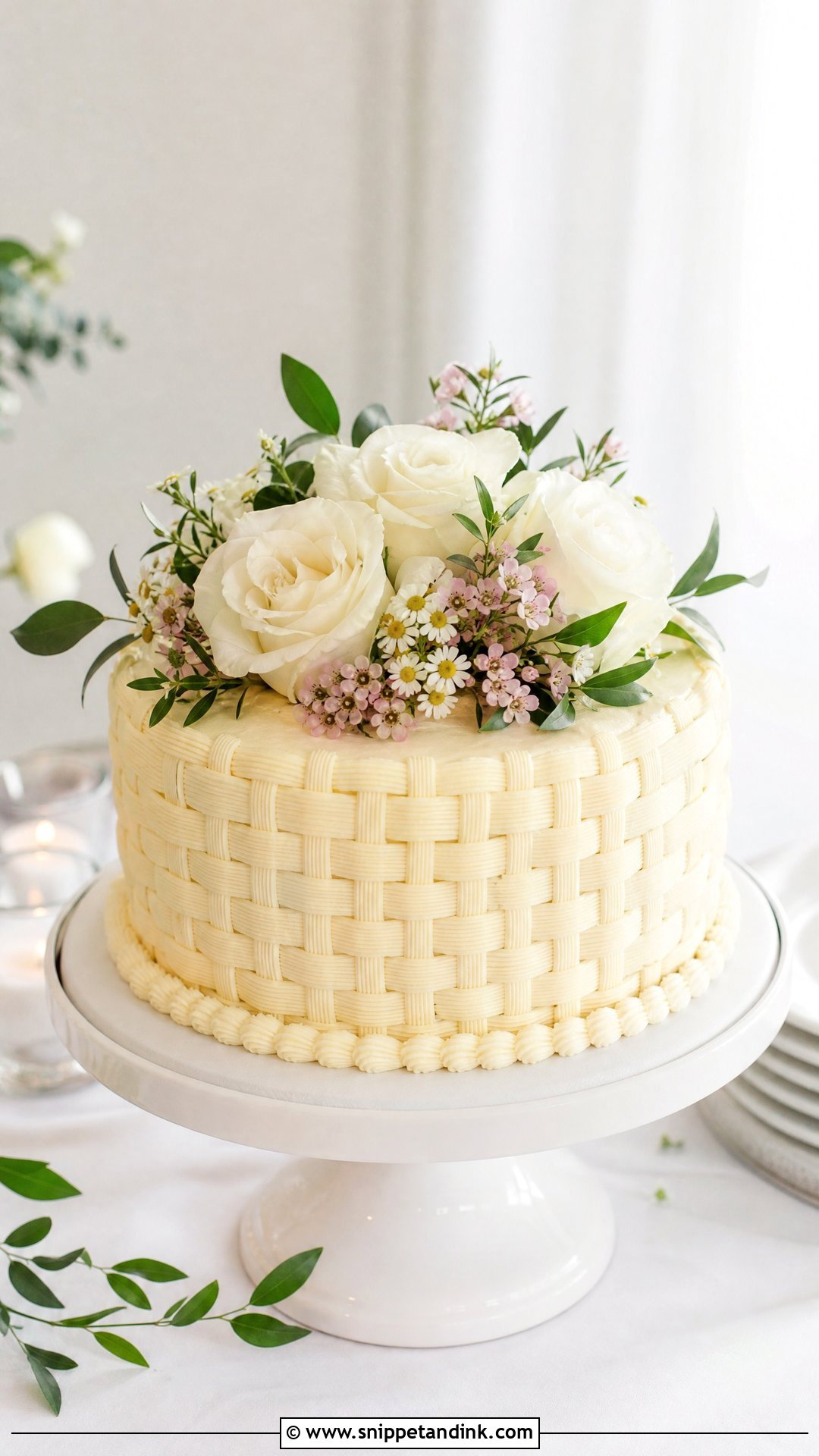 Simple Flower Basket Wedding Cake - Snippet and Ink - 25 Flower Basket Cake Ideas for Wedding