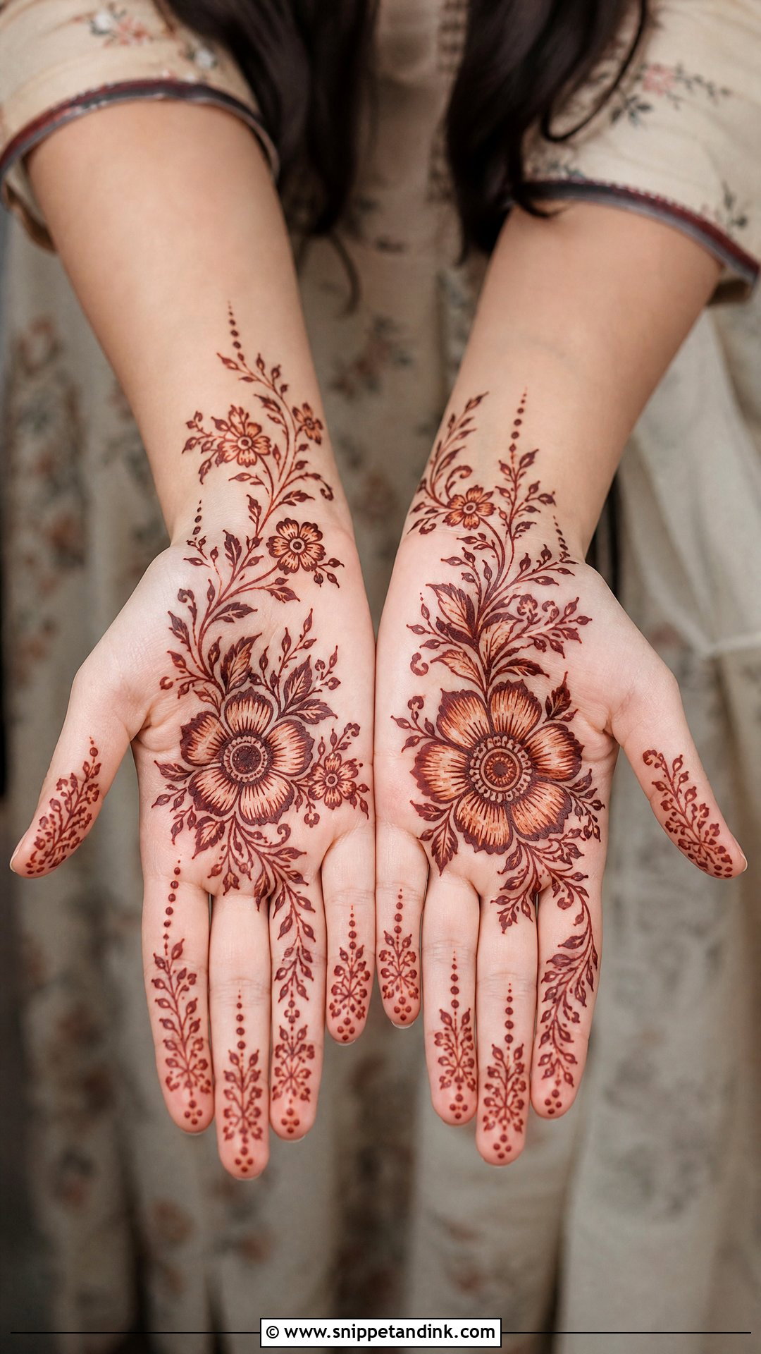 Simple Flower Mehndi Design - Snippet and Ink - 35 Very Simple Mehndi Designs