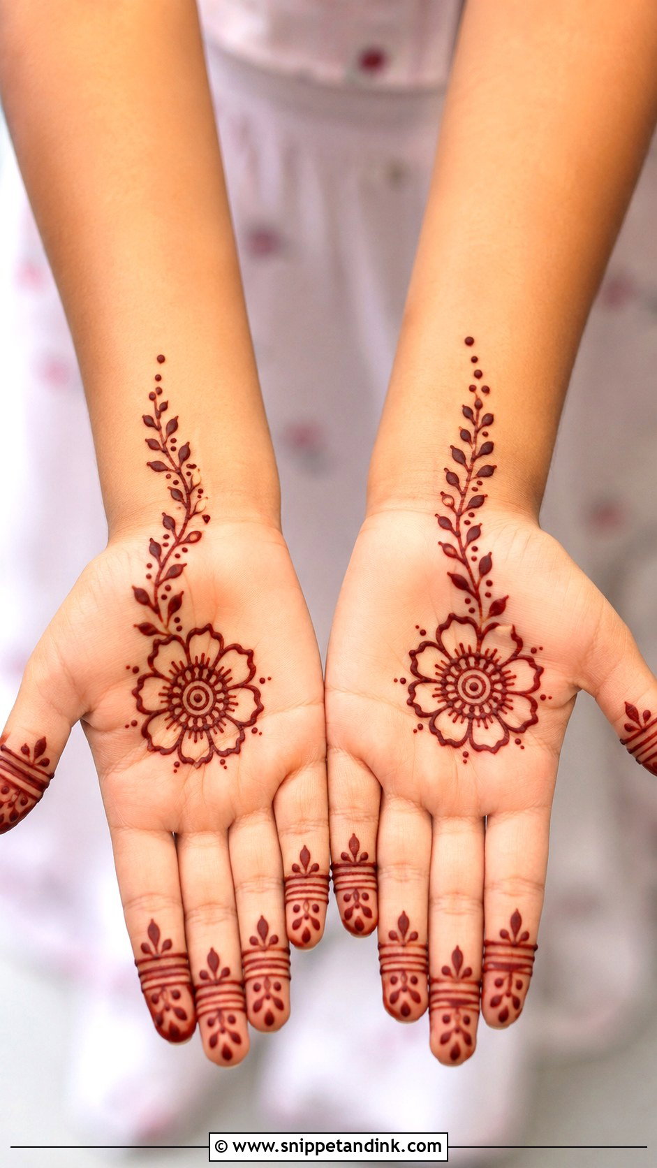 Simple Flower Mehndi Design For Kids - Snippet and Ink - 30 Very Simple Mehndi Designs for Kids