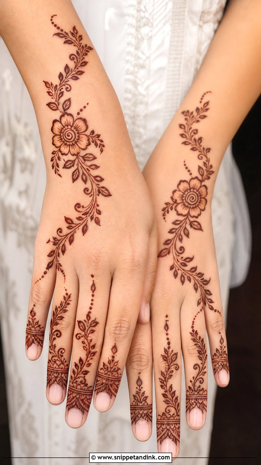 Simple Flower Vine Mehndi Design - Snippet and Ink - 20 Simple and Unique Mehndi Design Ideas