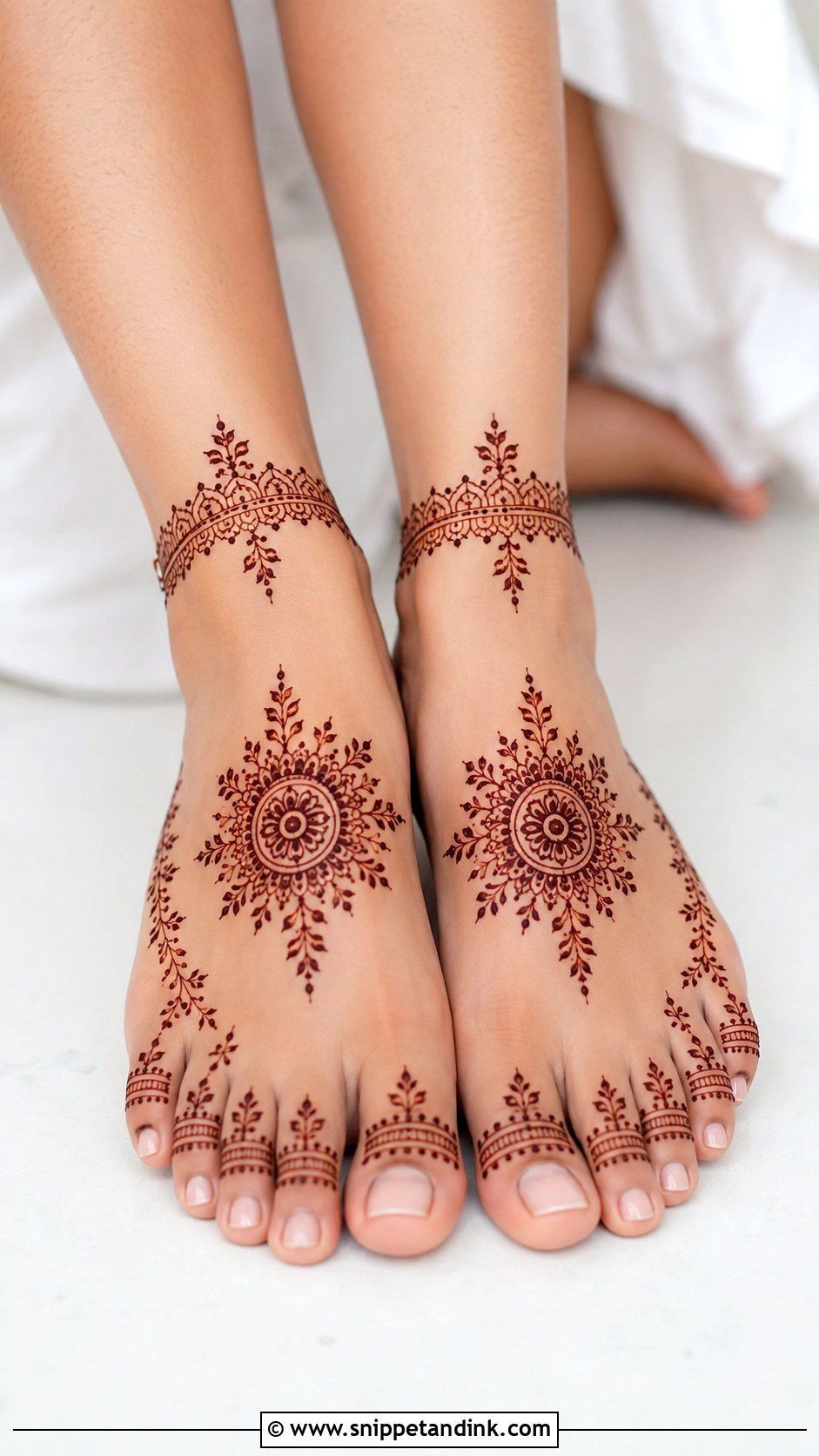 Simple Foot Mehndi Design - Snippet and Ink - 35 Simple Mehndi Designs