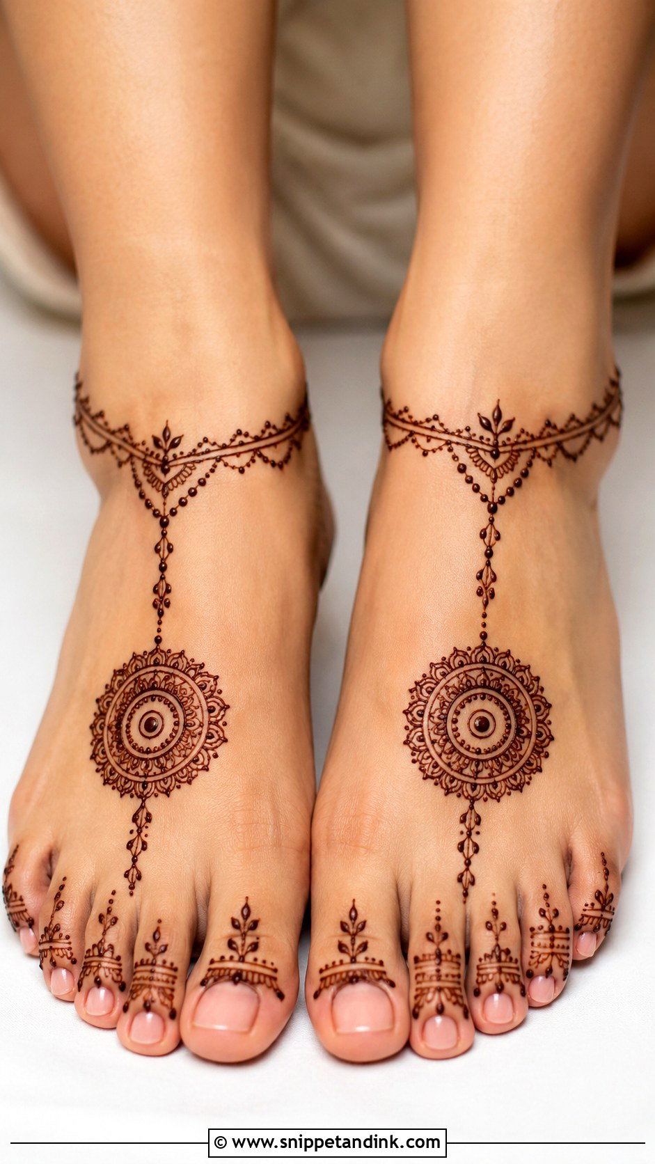 Simple Foot Mehndi Design - Snippet and Ink - 35 Foot Mehndi Designs