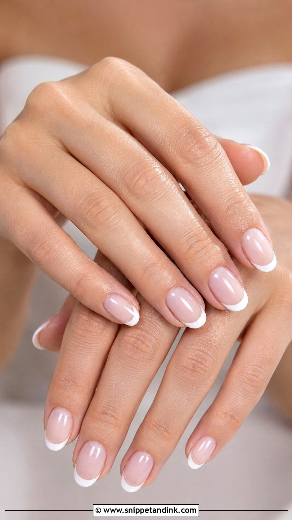 Simple French Bridal Nails - Snippet and Ink - 20 Simple Bridal Nails Designs