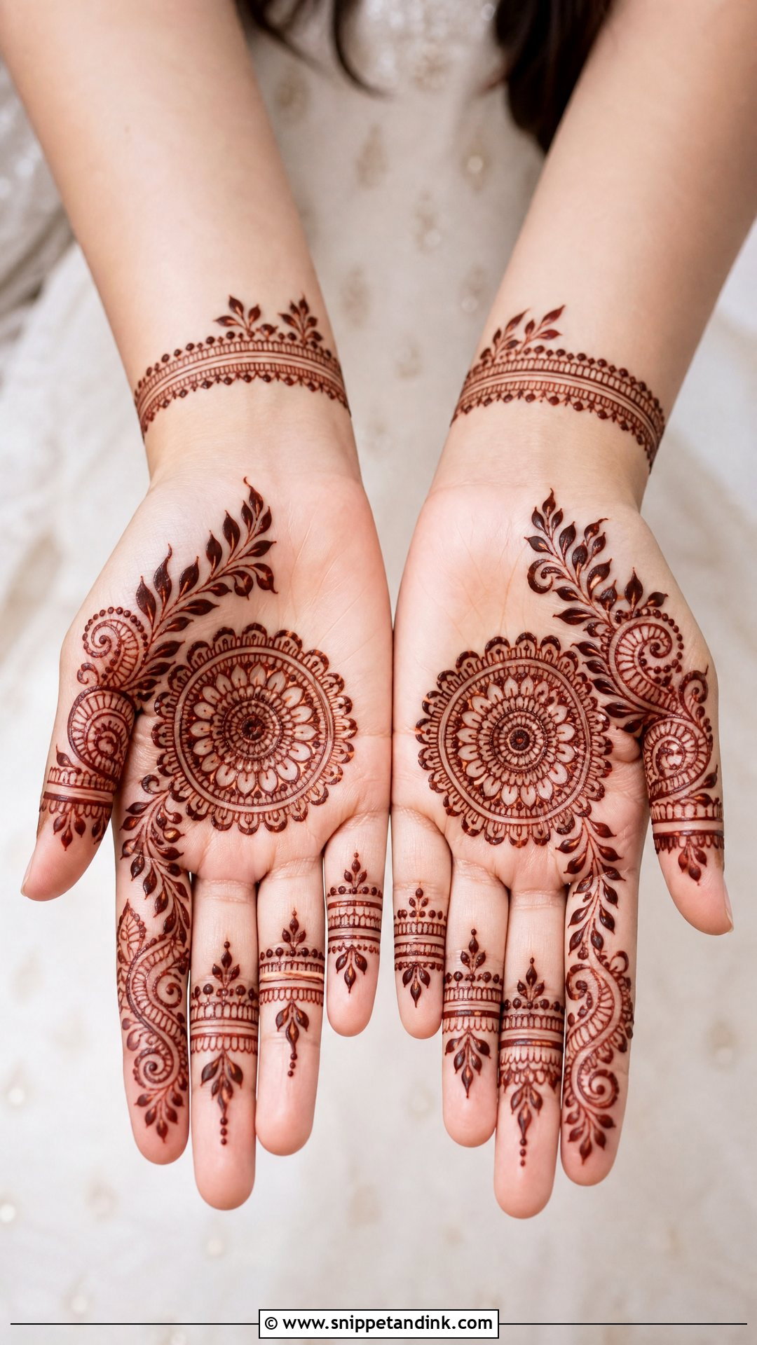 Simple Front Hand Bridal Mehndi Design - Snippet and Ink - 20 Simple Mehindi Bridal Designs